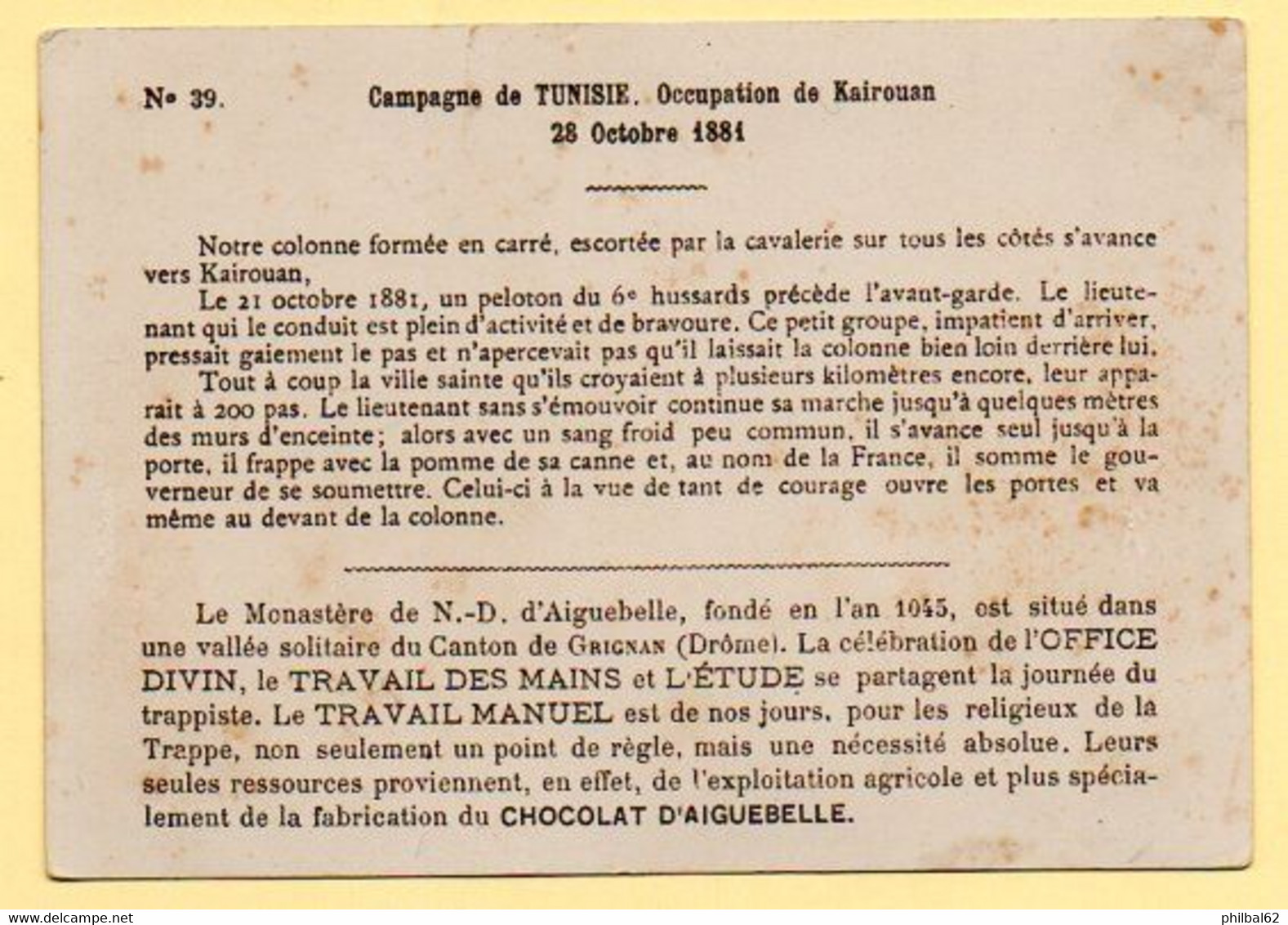 Chomo Aiguebelle. Série Faits Historiques. Campagne De Tunisie. 1881. Occupation De Kairouan. - Aiguebelle