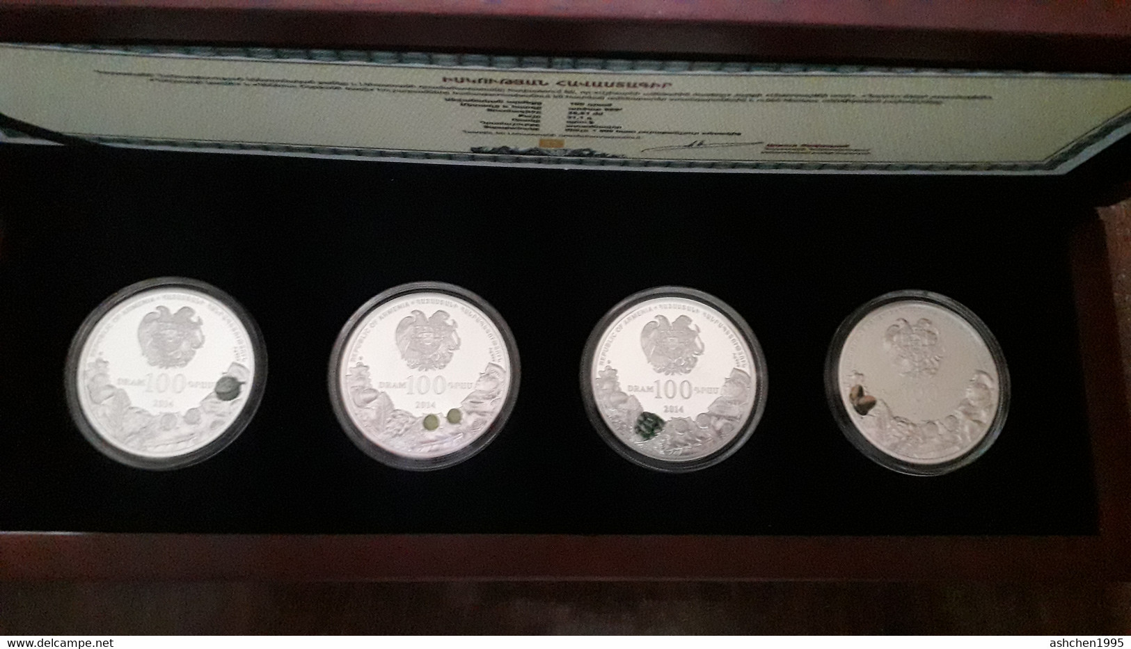 Armenien / Armenie / Armenia 2014, Trees, 4 Silver Coins In Box - PROOF - Armenia