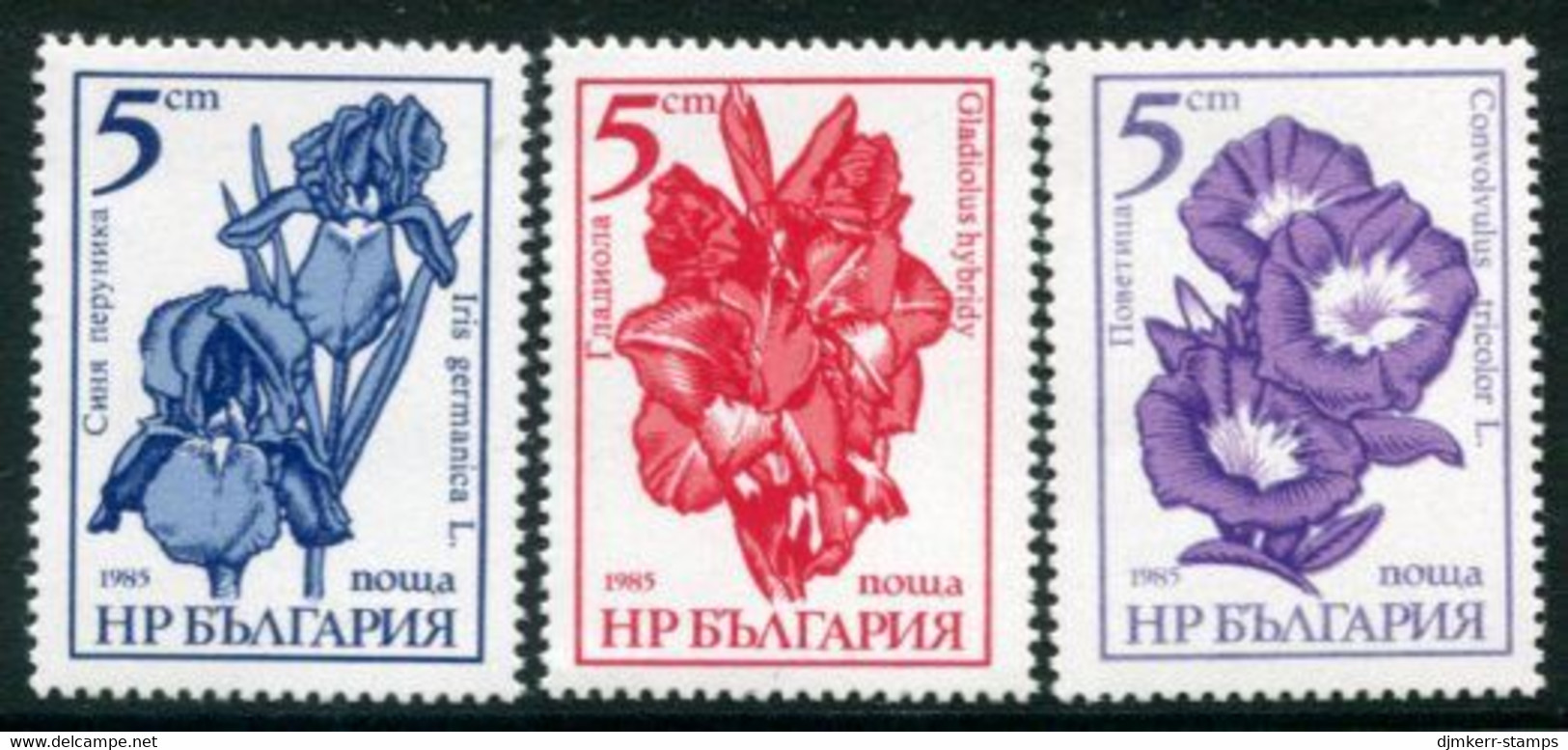 BULGARIA 1985 Garden Flowers MNH / **.  Michel 3405-07 - Unused Stamps