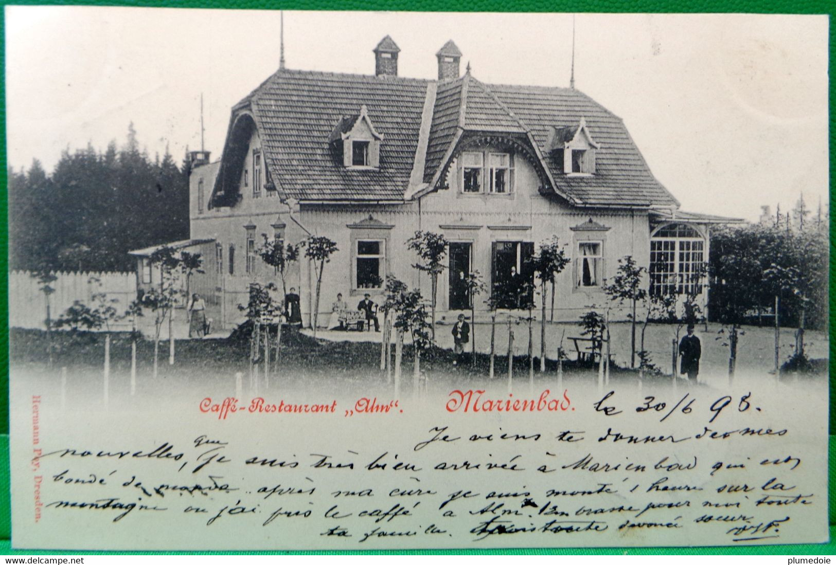 Cpa / AK  MARIENBAD Animée  CAFE , CAFFE RESTAURANT ALM. 1898 . Czech Republic   EARLY PC - Czech Republic