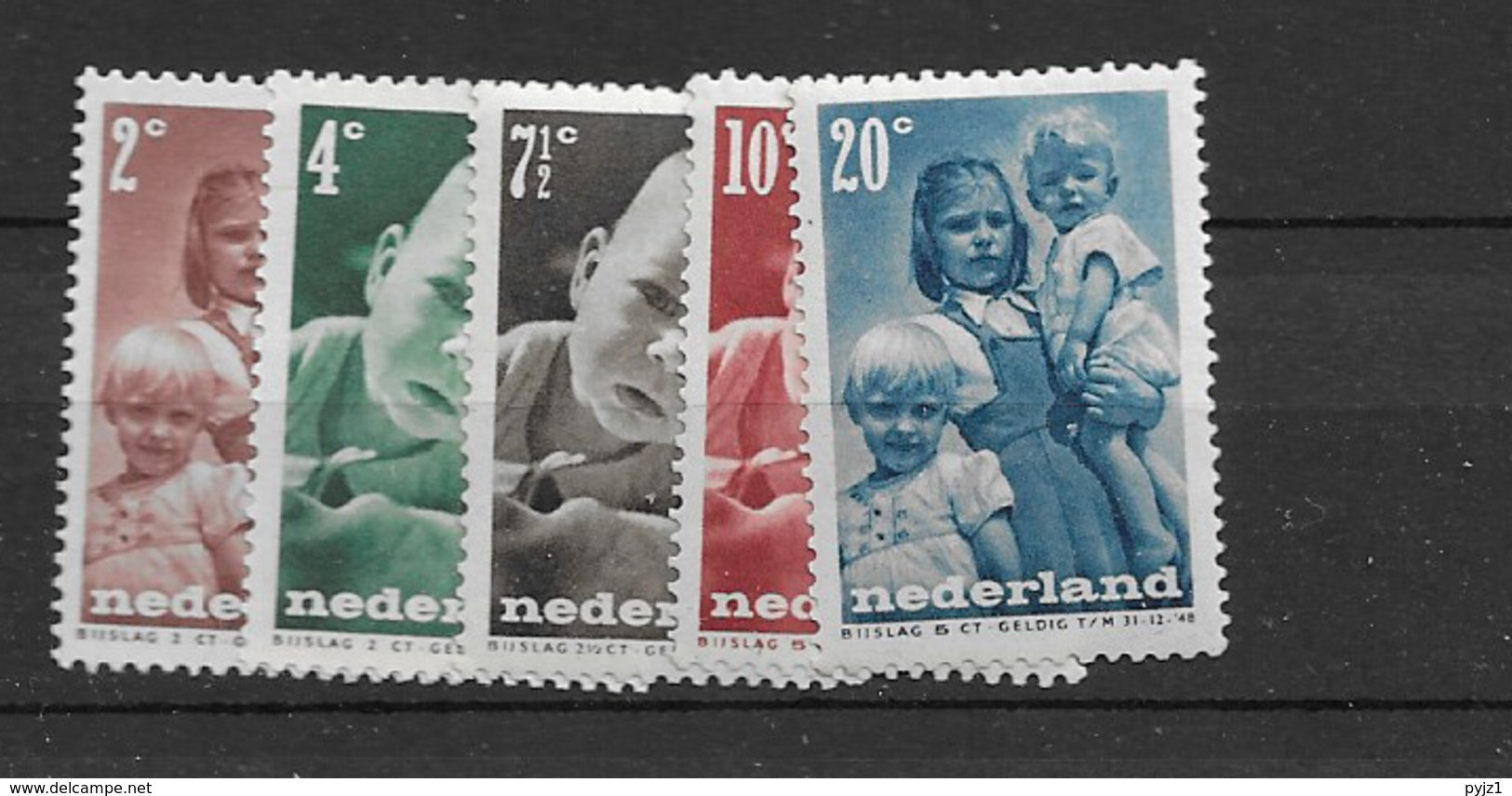 1947 MNH Nederland NVPH 495-9 Postfris** - Unused Stamps