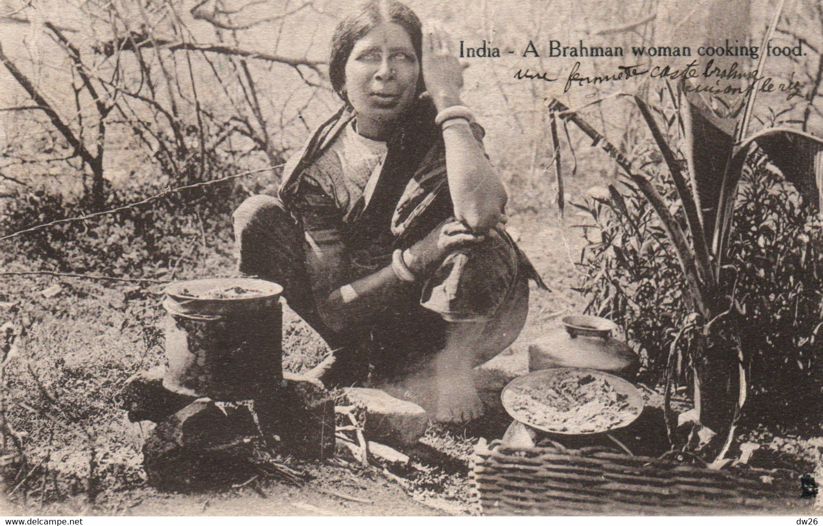 India (Inde) A Brahman Woman Cooking Food - Postcard 6337 - Raphael Tuck & Sons - Asie