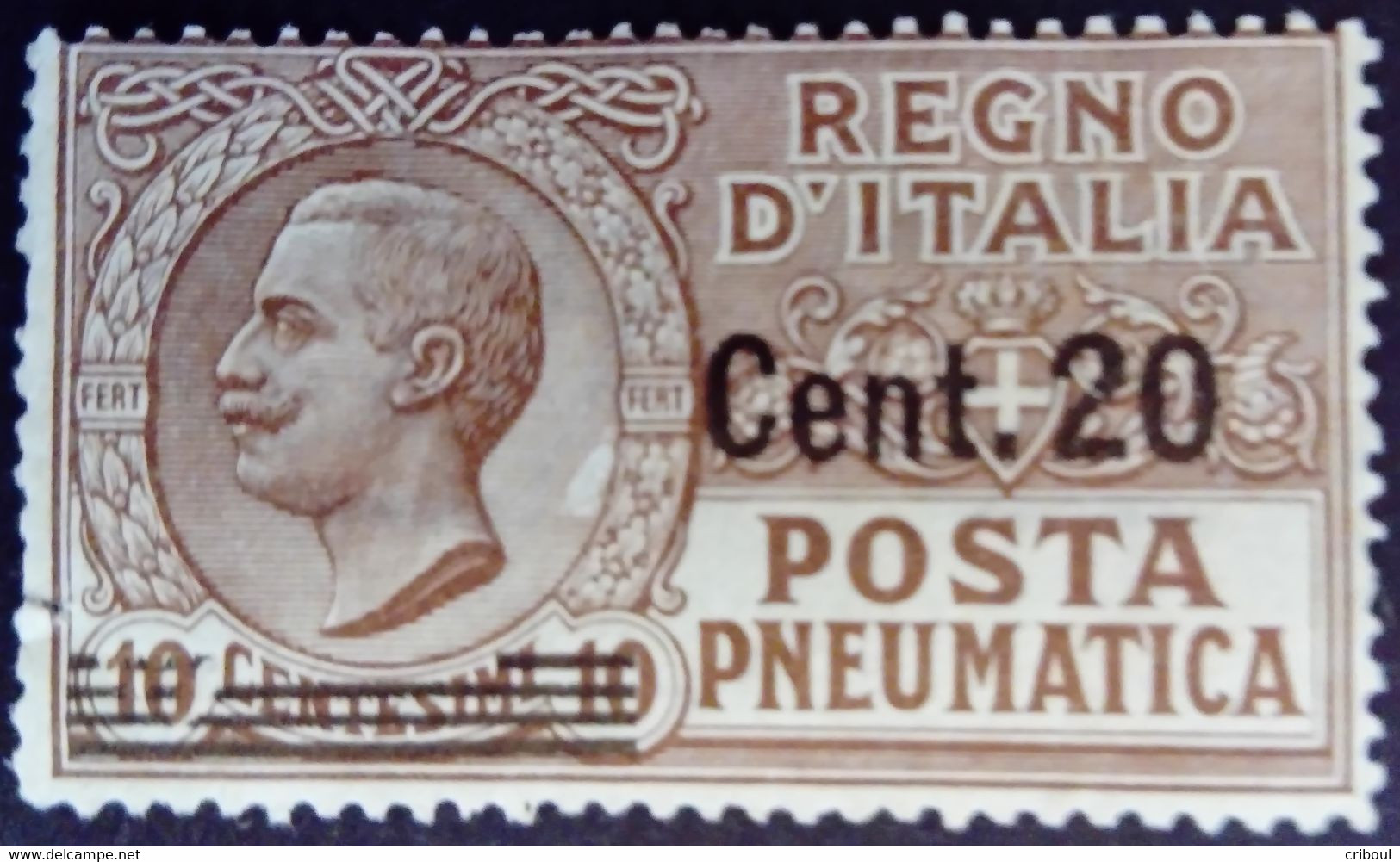 Italie Italy Italia 1924 Victor Emmanuel III Pneumatique Pneumatica Surchargé Overprinted Soprastampati Yvert 8 (*) MNG - Correo Neumático