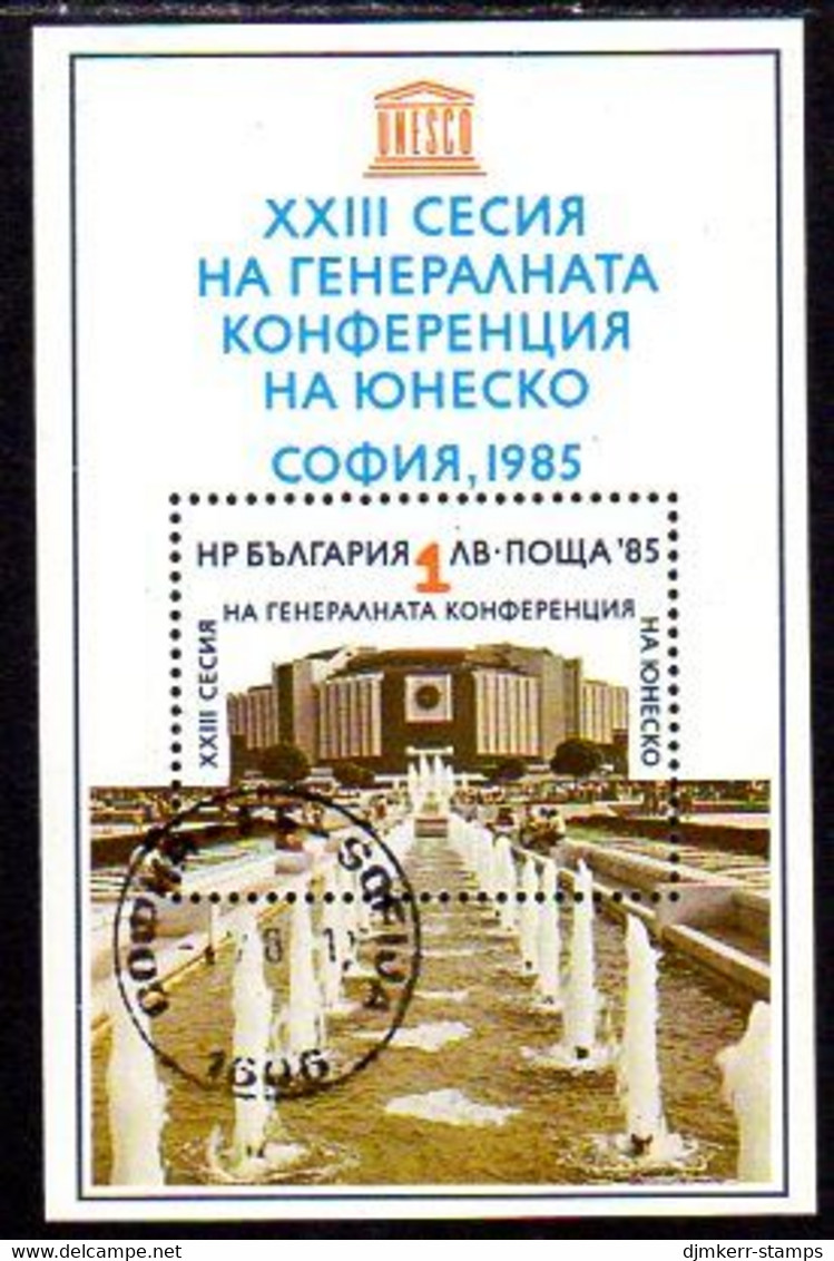 BULGARIA 1985 UNESCO General Assembly Block Used  Michel Block 157 - Gebraucht
