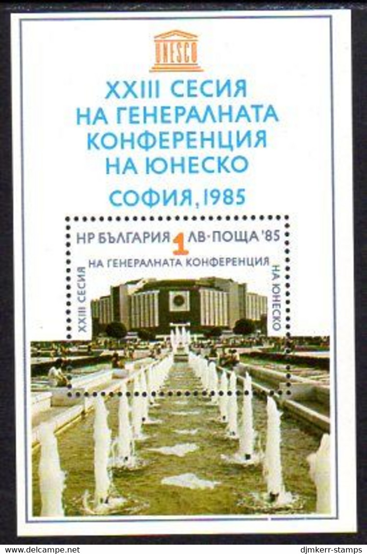 BULGARIA 1985 UNESCO General Assembly Block MNH / **  Michel Block 157 - Blocks & Kleinbögen