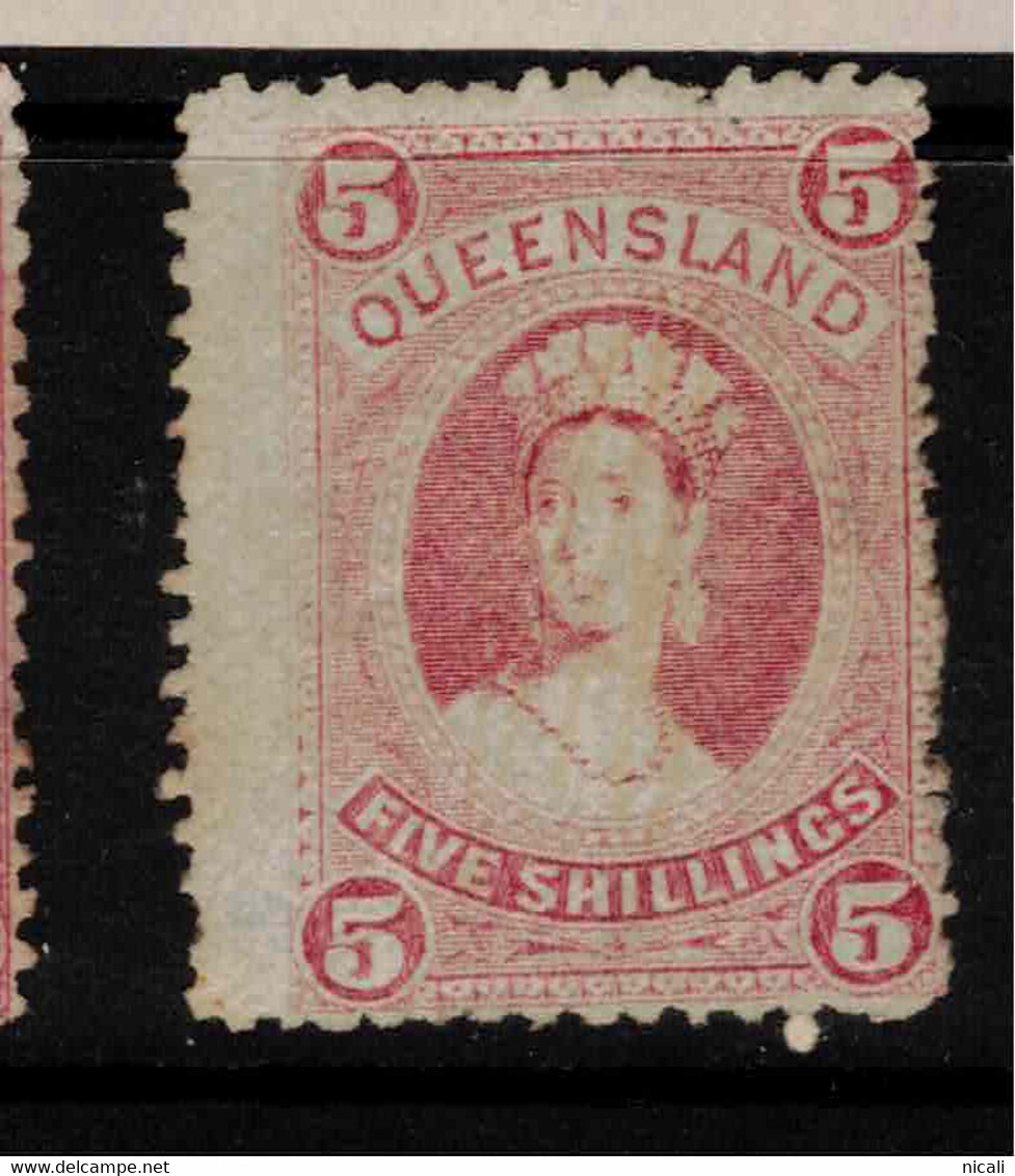 QUEENSLAND 1882 5/- QV SG 154 HM #BNU21 - Mint Stamps