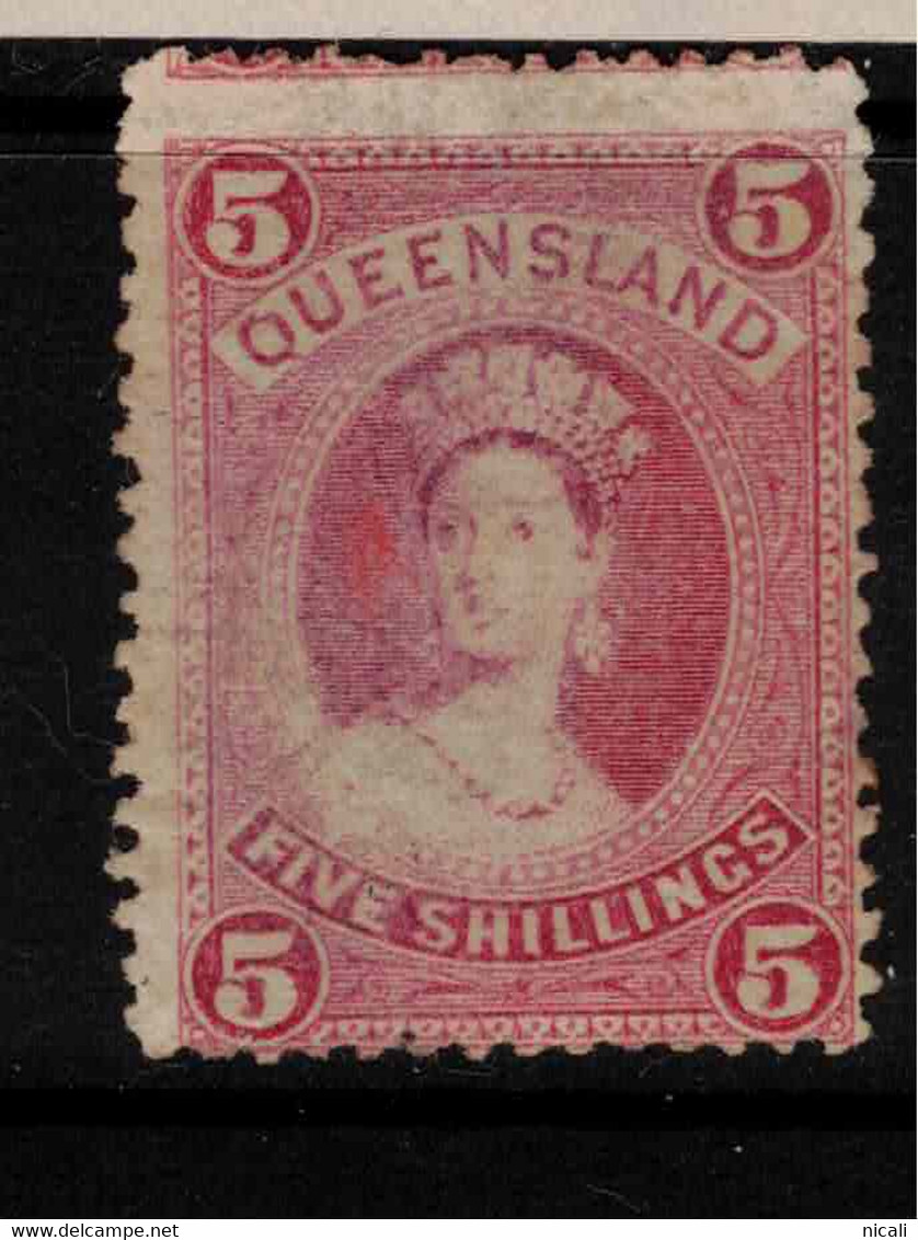 QUEENSLAND 1882 5/- QV SG 163 HM #BNU20 - Mint Stamps