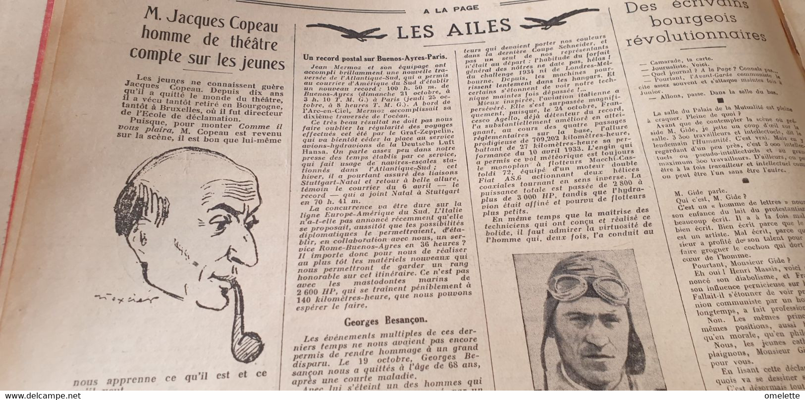 PAGE 34/ JEU ECHECS/COPEAU /MAX REGNIER TAVERNES HYERES/LONDRES MELBOURNE AVION /DEFENSE BRETAGNE /RUGBY BAYONNE - 1900 - 1949