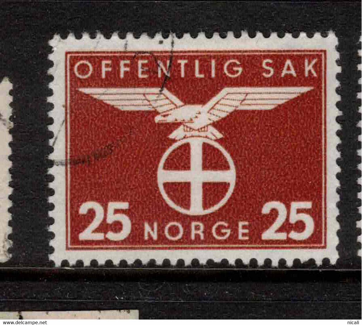 NORWAY 1942 25ore Official SG O341 U #BMN2 - Service