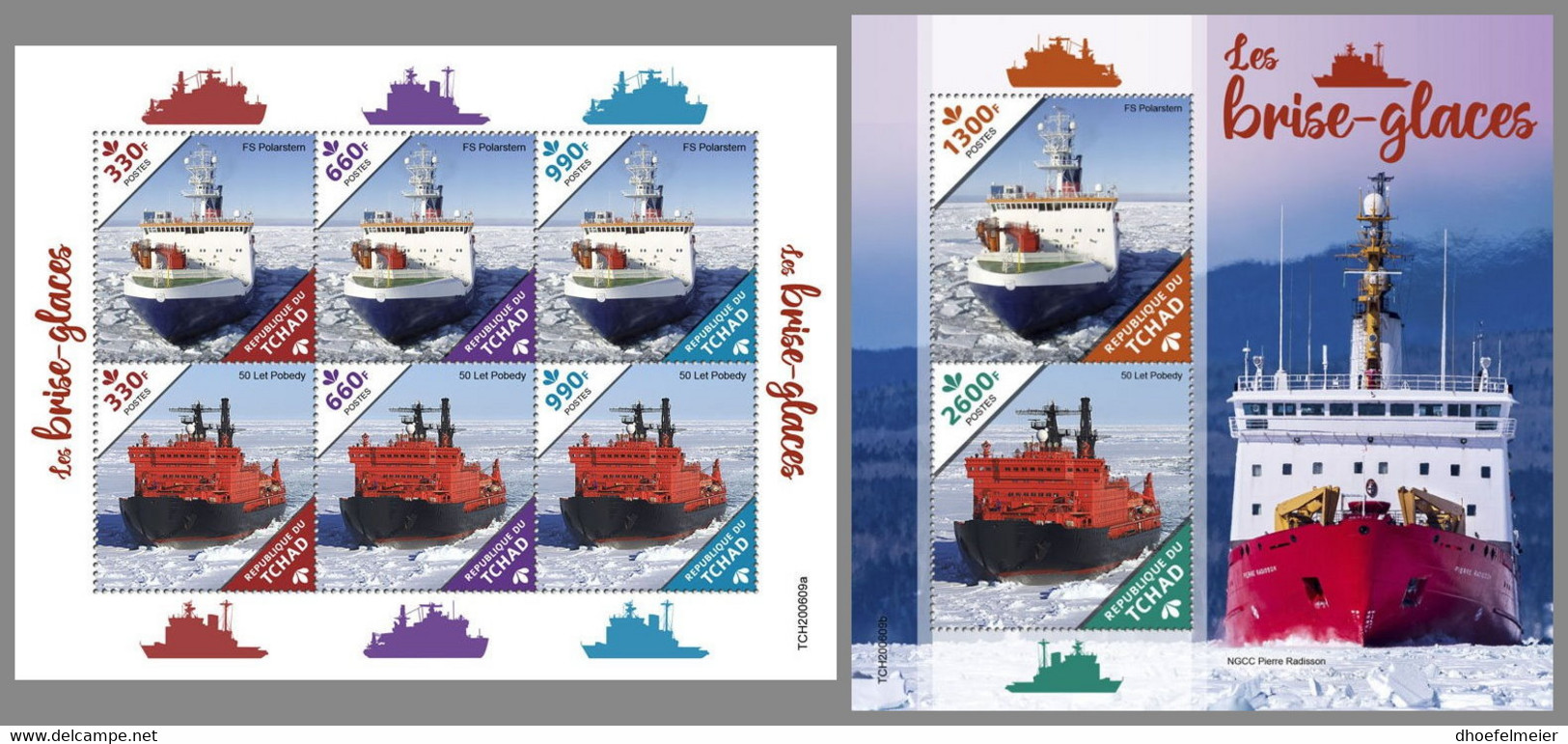 CHAD 2020 MNH Icebreakers Eisbrecher Brise-glaces M/S+S/S - OFFICIAL ISSUE - DHQ2108 - Bateaux