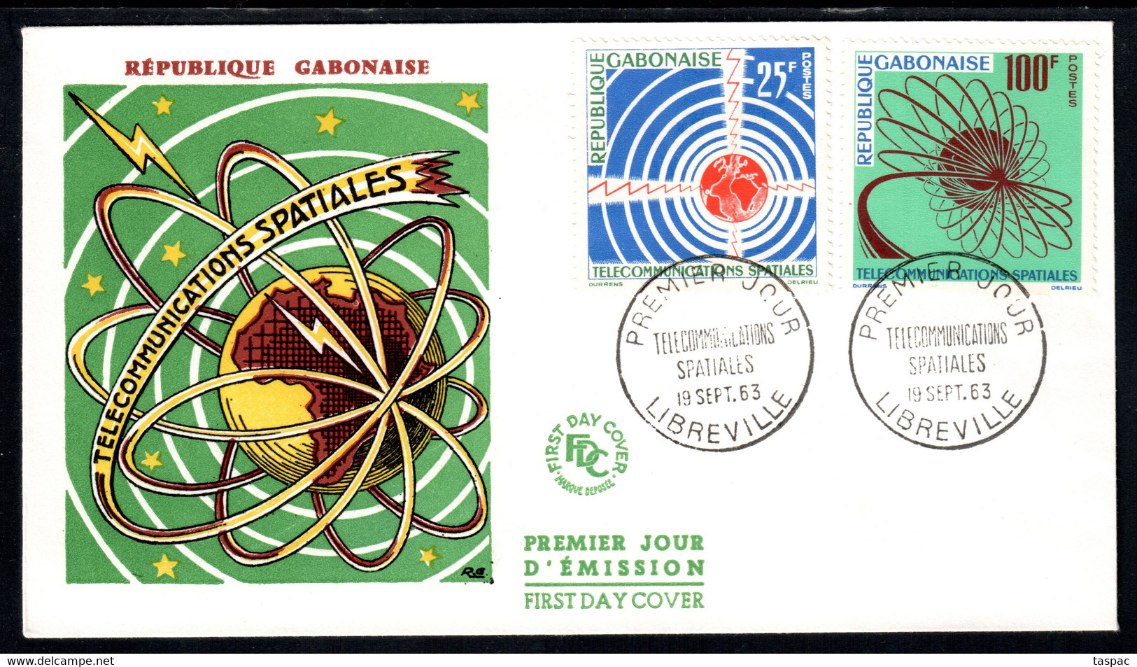 Gabon 1963 FDC Mi# 185-186 - Space Communications - Africa