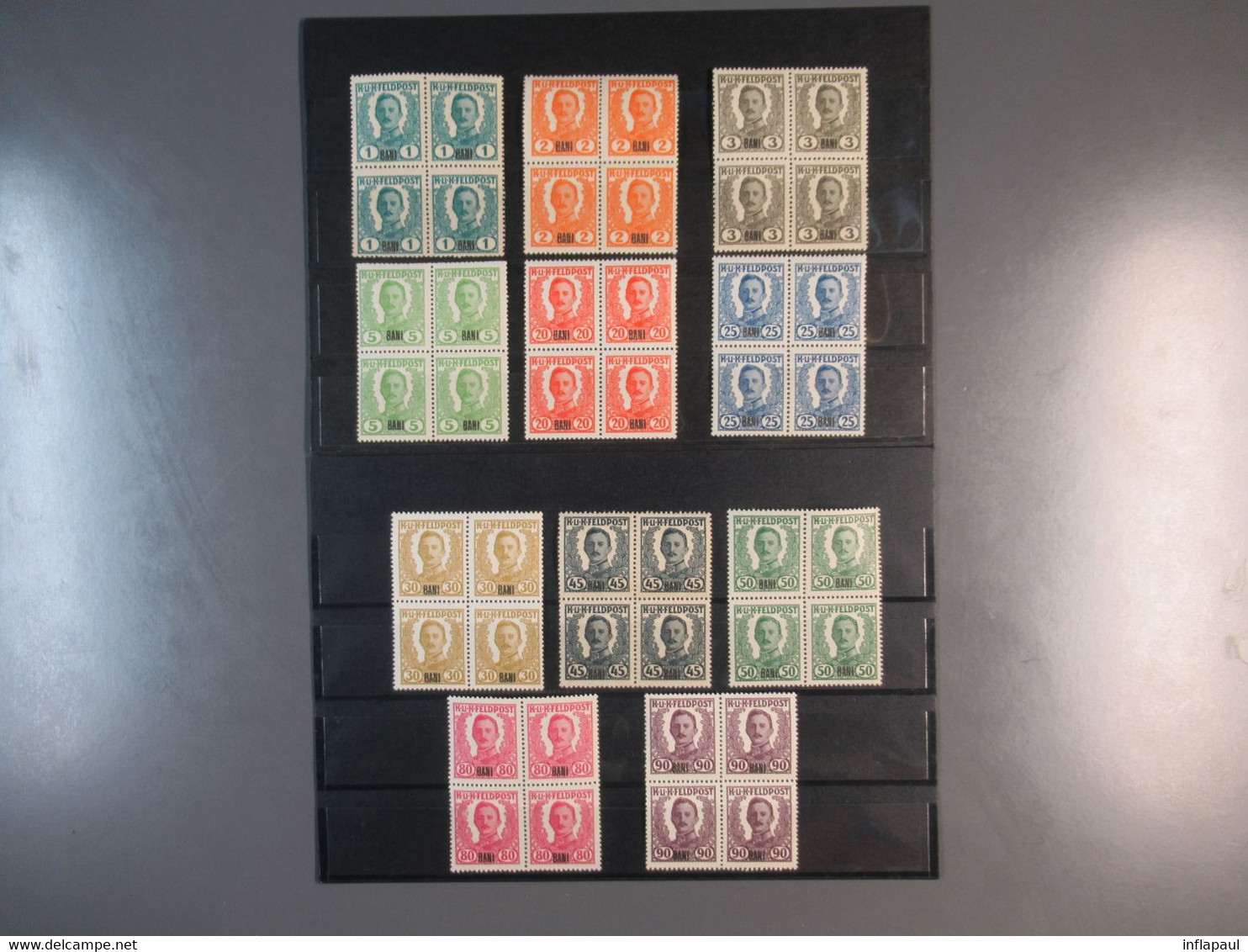 Unverausgabte Österreichisch - Ungarische  Feldpostmarken ** Für Rumänien In  Viererblöcken,Teilserie 6800,00 € - Ongebruikt