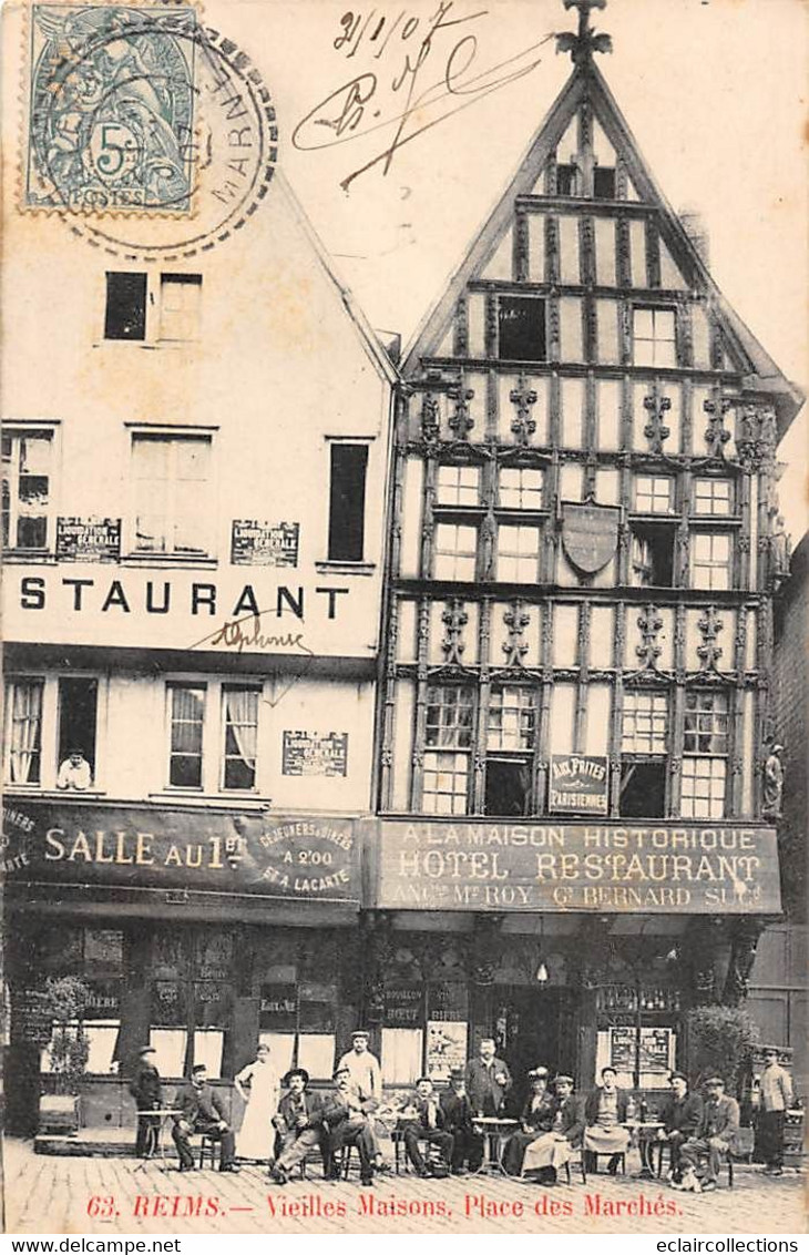 Reims          51         Lot De 30  Cartes.  Rues. Commerces. Marchés        (voir Scan) - Reims