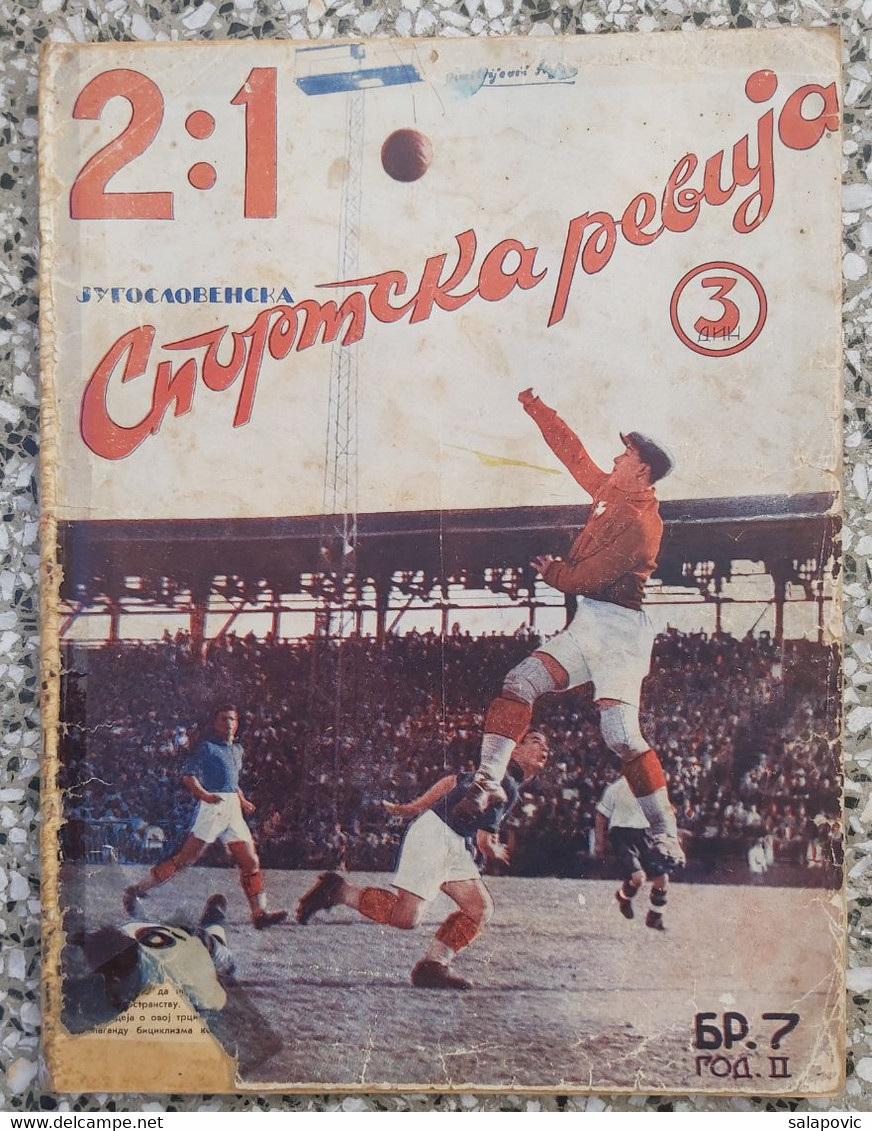 JUGOSLOVENSKA SPORTSKA REVIJA BR.7, 1939 KRALJEVINA JUGOSLAVIJA, NOGOMET, FOOTBALL, KINGDOM YUGOSLAVIA - Libros