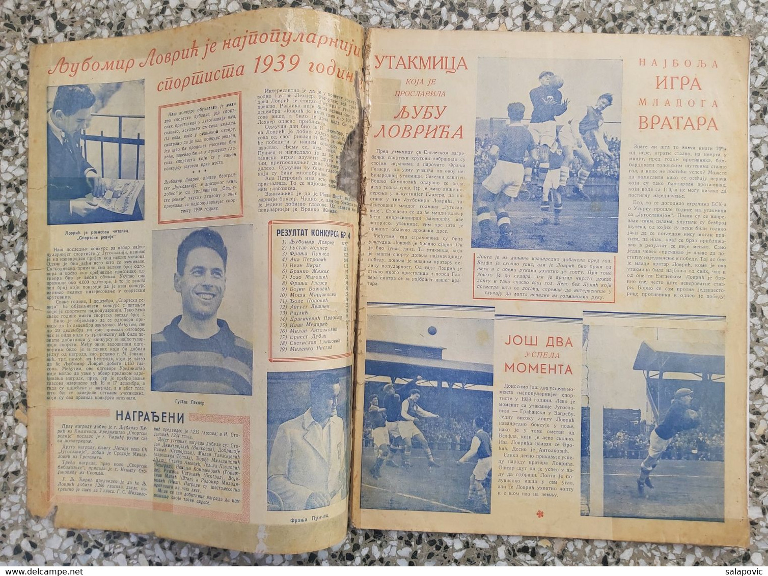 JUGOSLOVENSKA SPORTSKA REVIJA BR.15, 1939 KRALJEVINA JUGOSLAVIJA, NOGOMET, FOOTBALL, KINGDOM YUGOSLAVIA - Books