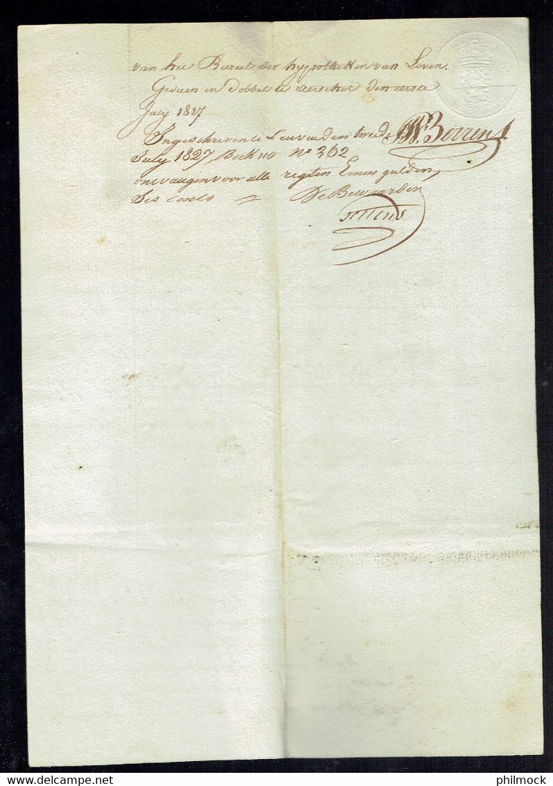 BA - Doc Notarial Du 1827 Aarschoot  - Néerlandais - 1815-1830 (Période Hollandaise)