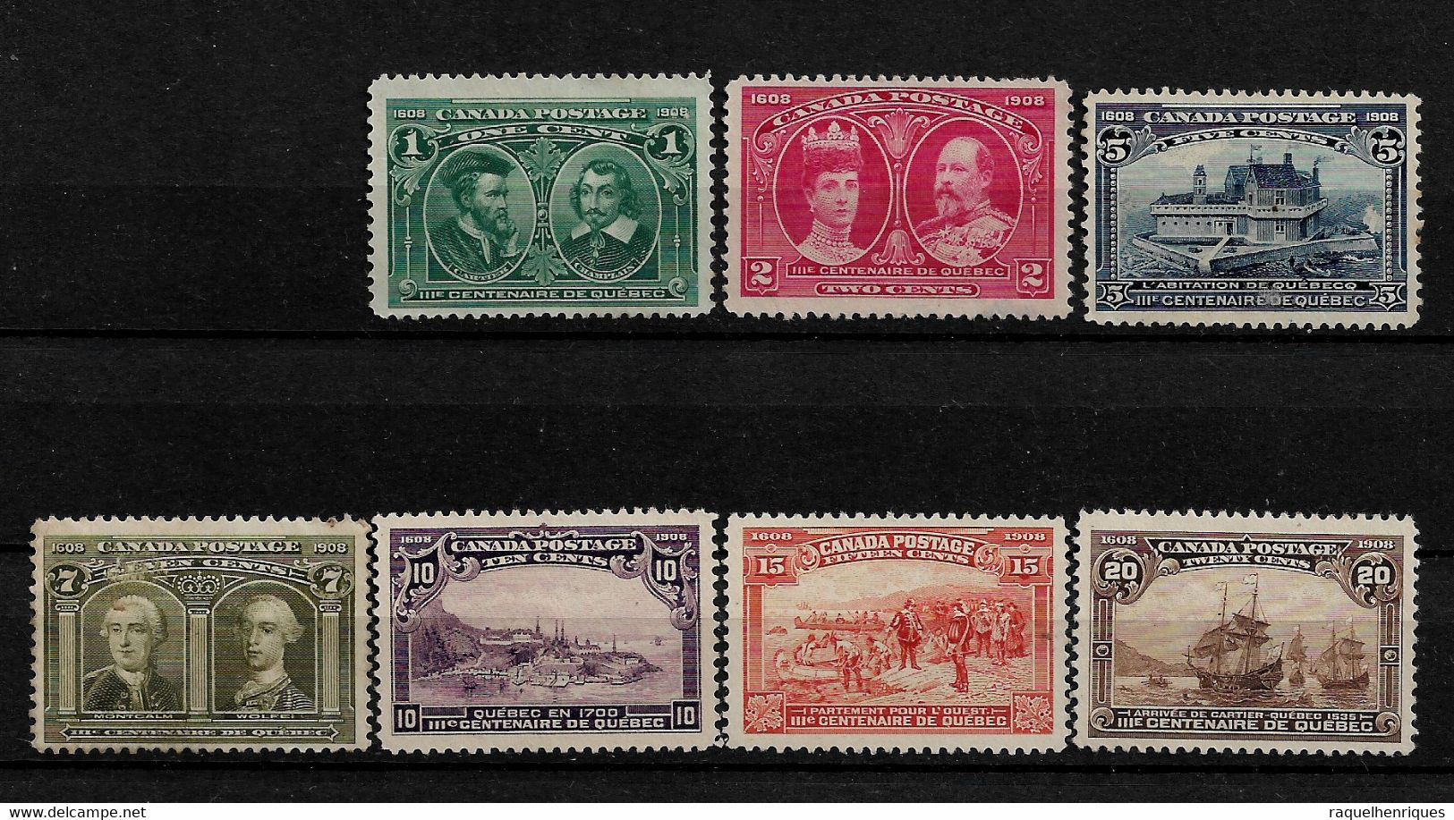 CANADA - 1908 The 300th Anniversary Of The Founding Of Quebec MINT NO GUM - MISSING FIRST VALUE 1/2 CENT (STB1) - Unused Stamps