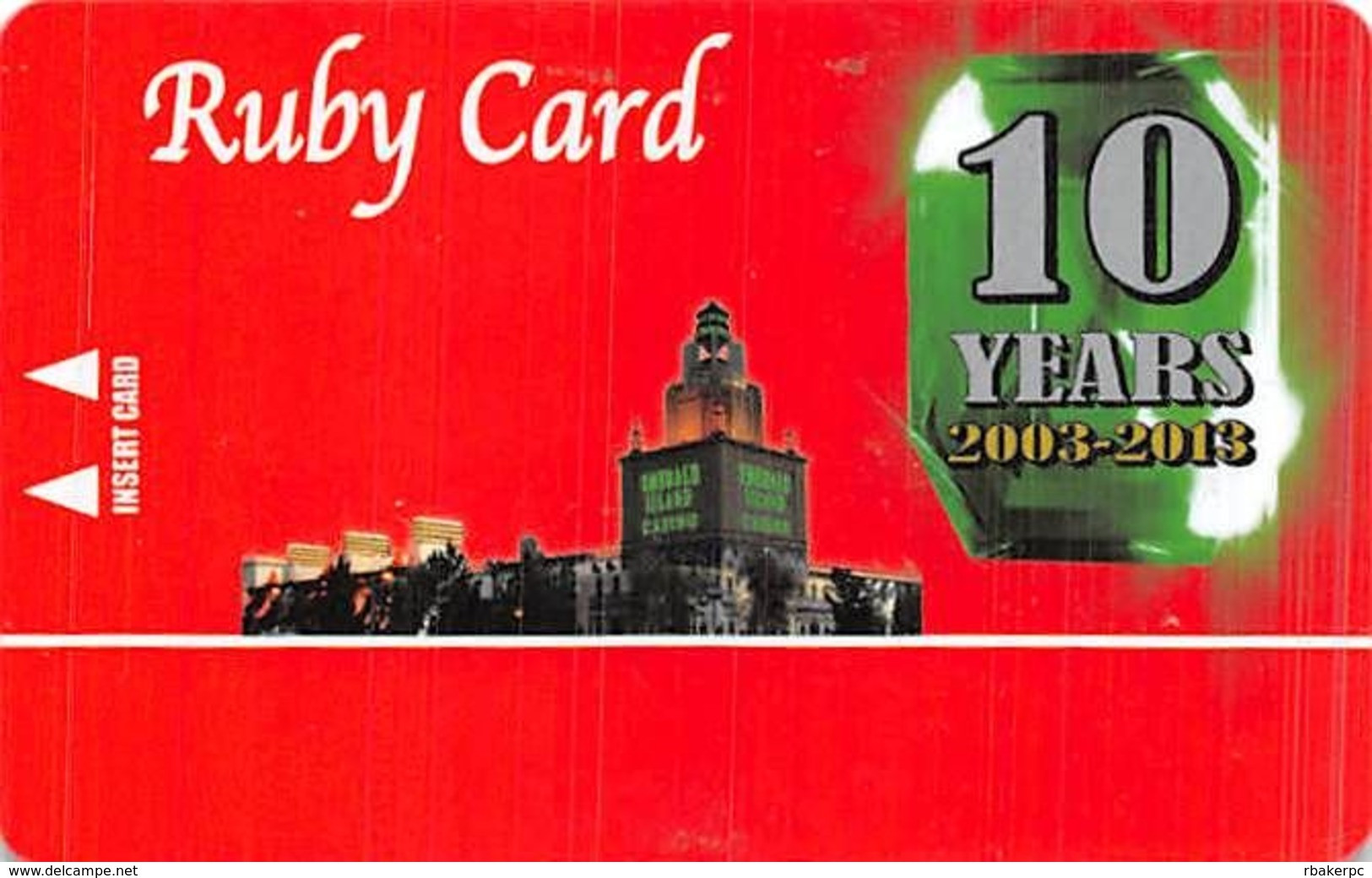 Emerald Island Casino - Henderson NV - BLANK Ruby 10 Yr Anniversary Slot Card - Tarjetas De Casino