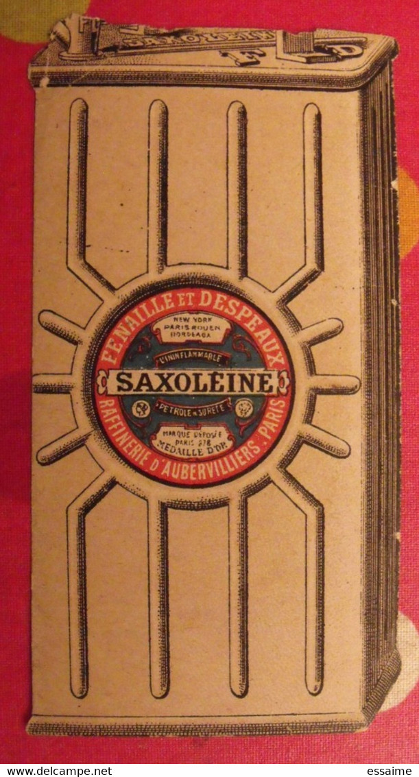 Publicité Image Chomo Découpis Saxoléine. Fenaille Et Despeaux. Pétrole.  Raffinerie D'Aubervilliers. Paris. Vers 1900 - Pubblicitari