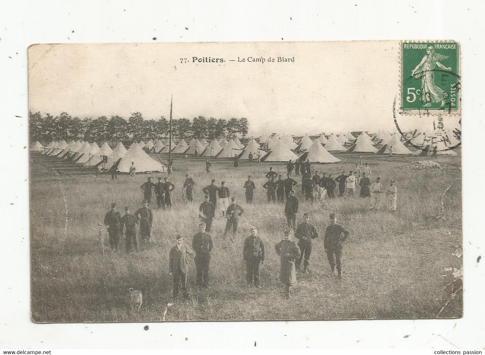 Cp , Militaria , Caserne , LE CAMP DE BIARD , 86, POITIERS ,voyagée - Casernas