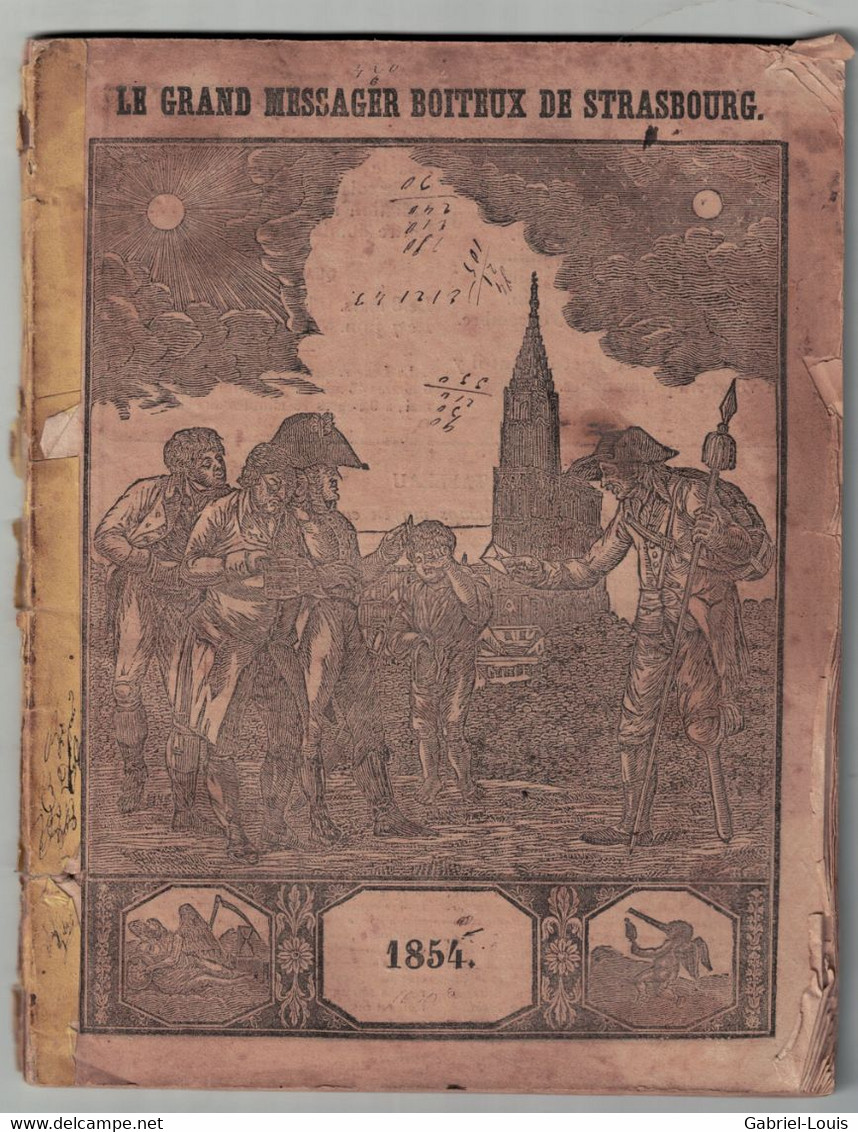 Le Grand Messager Boiteux De Strasbourg  1854 - Nancy - Les Papillons - Add-el-Kader - Dérangement Climatique - Almanach - Ohne Zuordnung