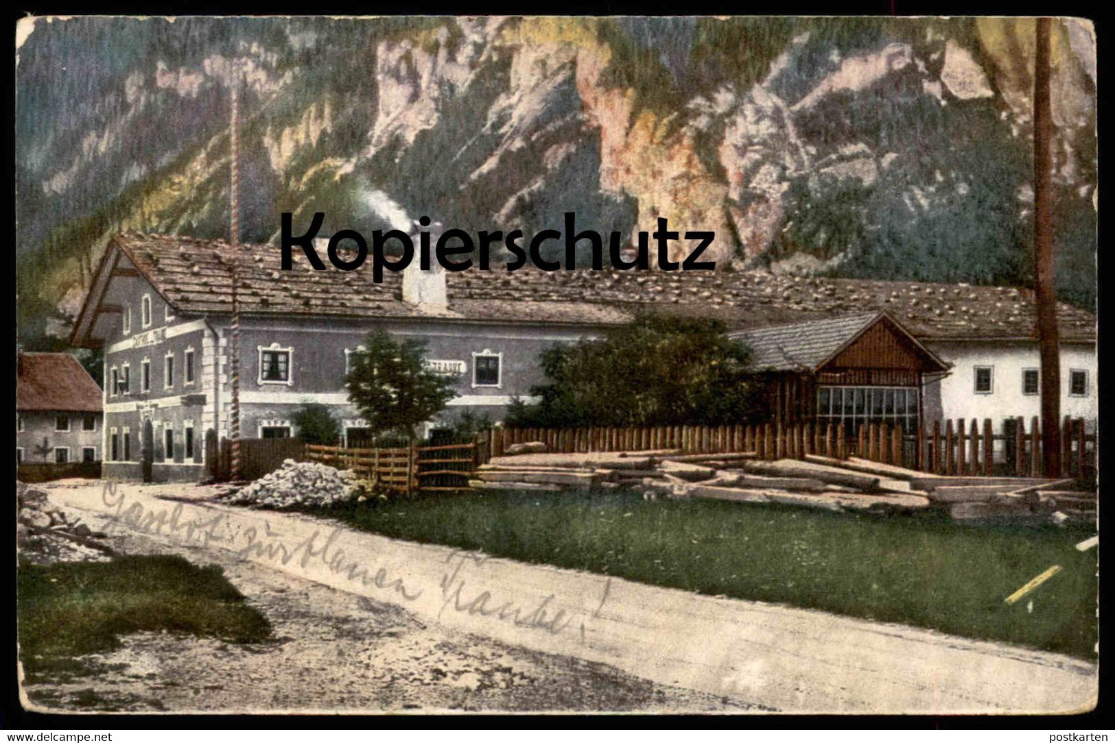 ALTE POSTKARTE SCHARNITZ GASTHOF BLAUE TRAUBE BESITZER B. SPRENGER TIROL Zur Blauen Traube AK Ansichtskarte Postcard Cpa - Scharnitz