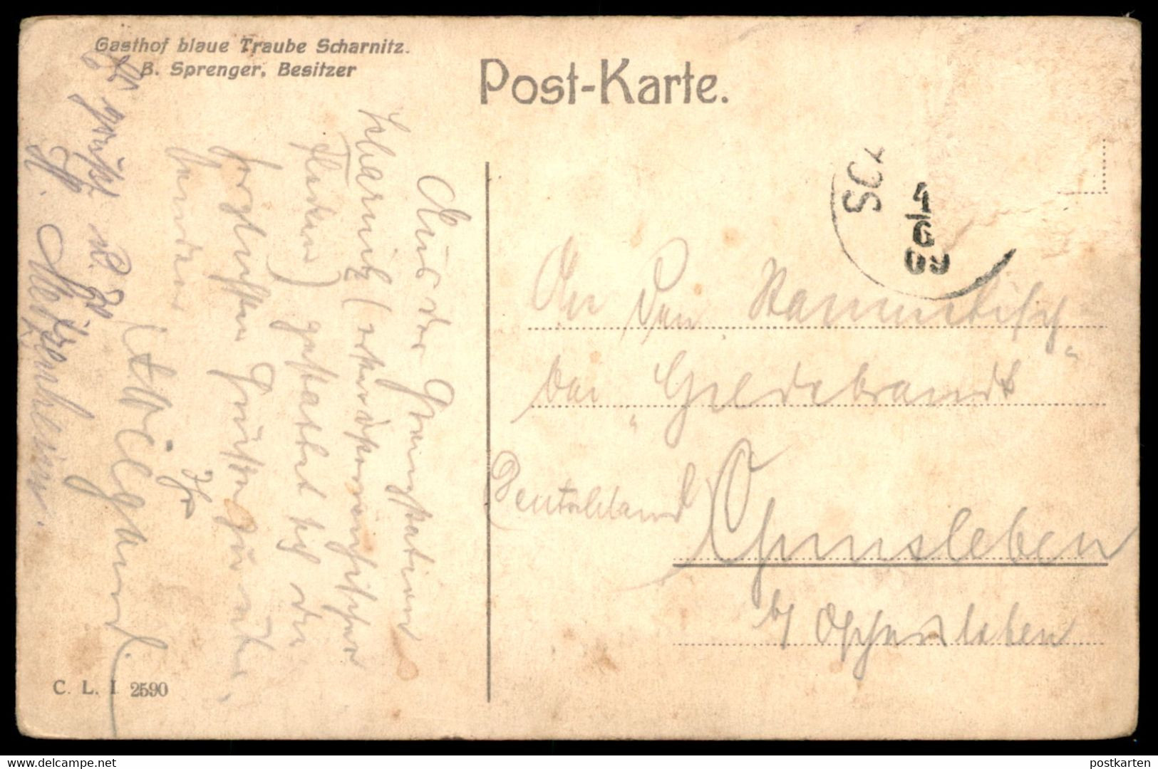 ALTE POSTKARTE SCHARNITZ GASTHOF BLAUE TRAUBE BESITZER B. SPRENGER TIROL Zur Blauen Traube AK Ansichtskarte Postcard Cpa - Scharnitz