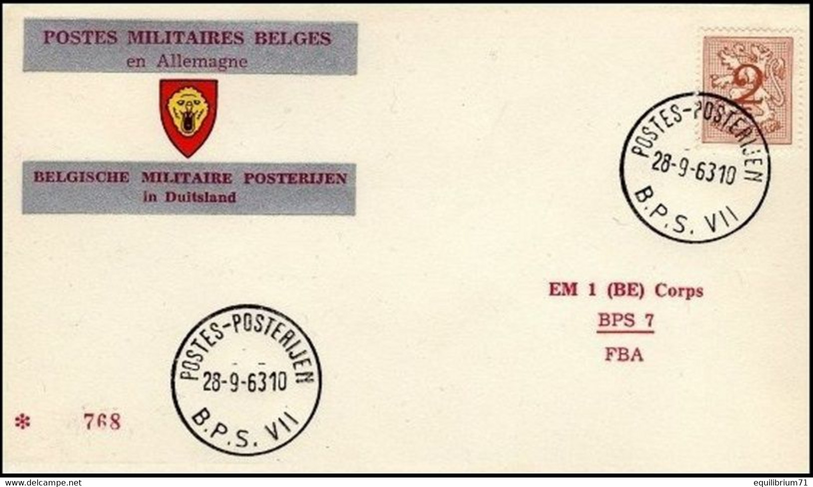 Enveloppe / Envelop / Briefumschlag / Envelope - FBA - BPS7 - Altri & Non Classificati