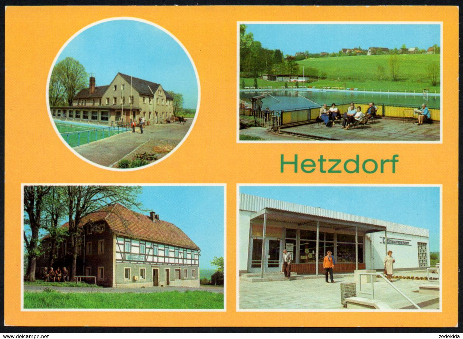B4230 - TOP Hetzdorf HO Kaufhalle Ferienheim NRAVA Freibad HO Gaststätte Waldblick - Bild Und Heimat Reichenbach - Hetzdorf
