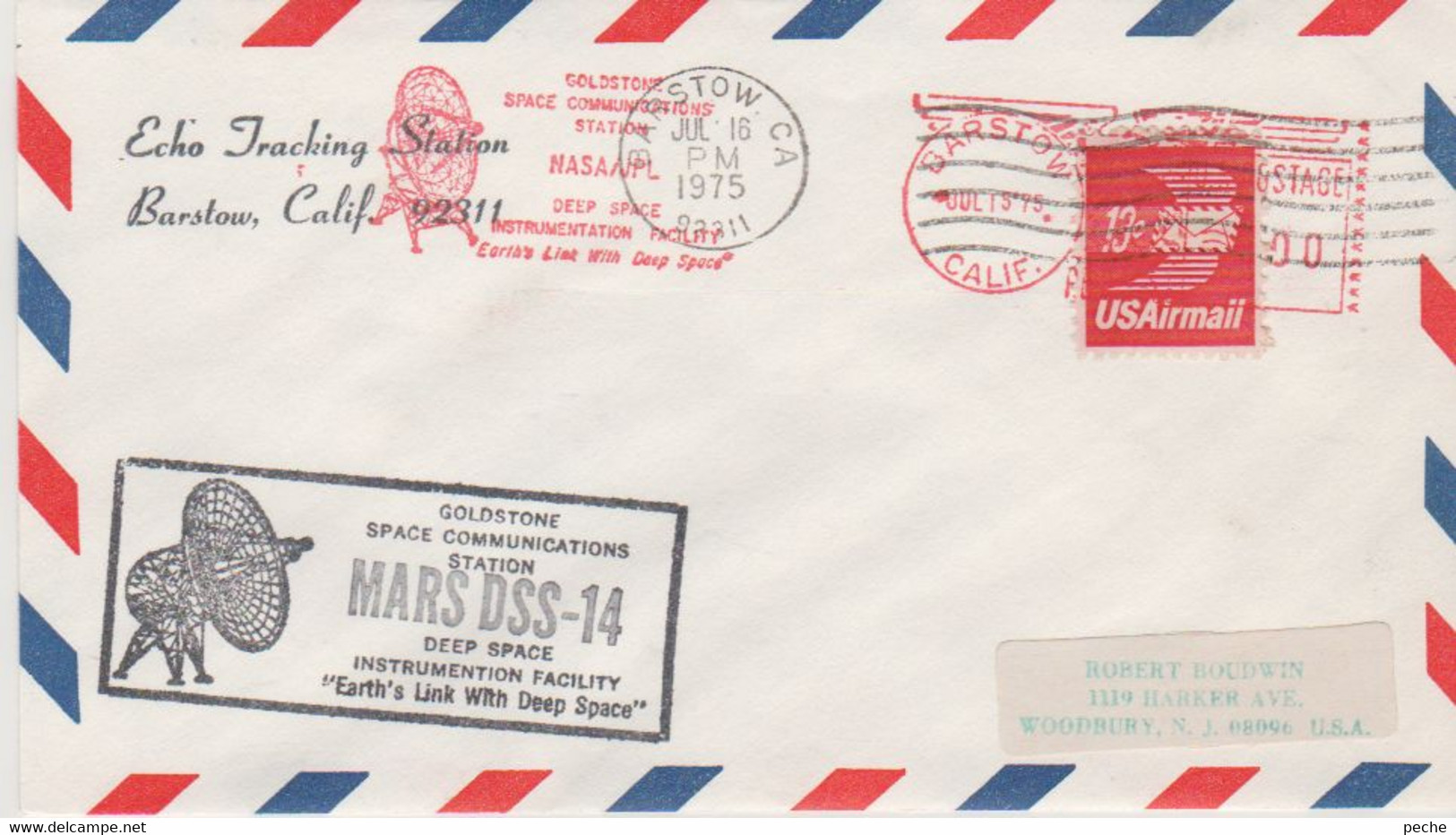 N°1235 N -lettre (cover) Mars DSS-14 -oblitération Mécanique- - USA