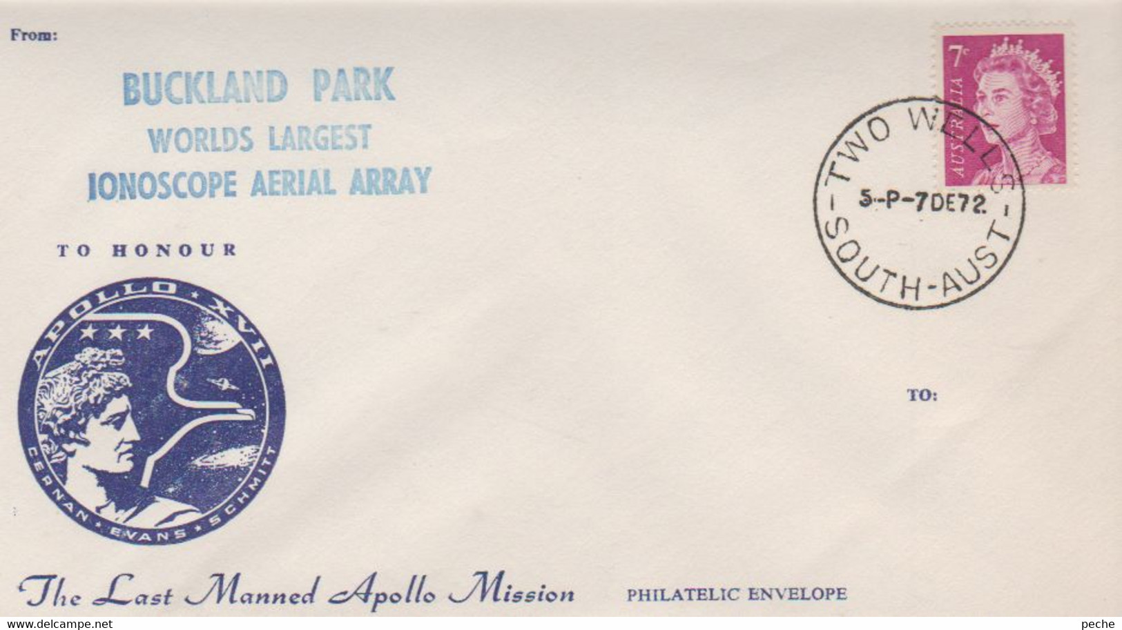 N°1228 N -lettre (cover) Buckland Park --Apollo  Mission- - Océanie