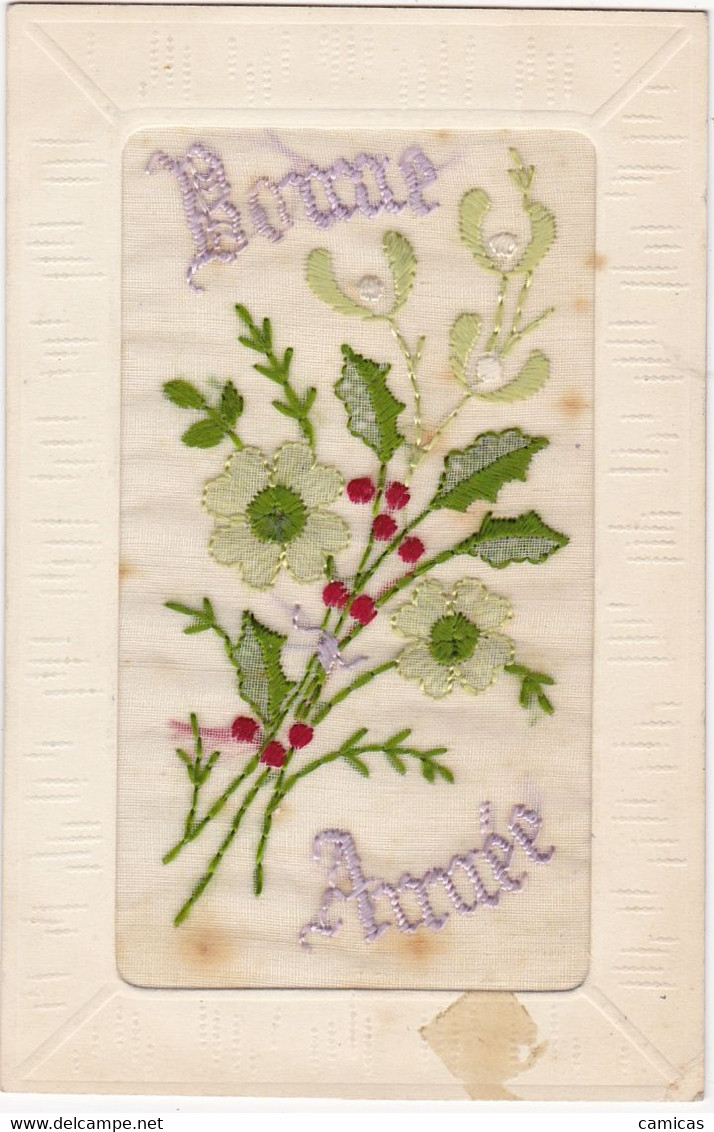 BONNE ANNEE : Bouquet De Houx - Embroidered