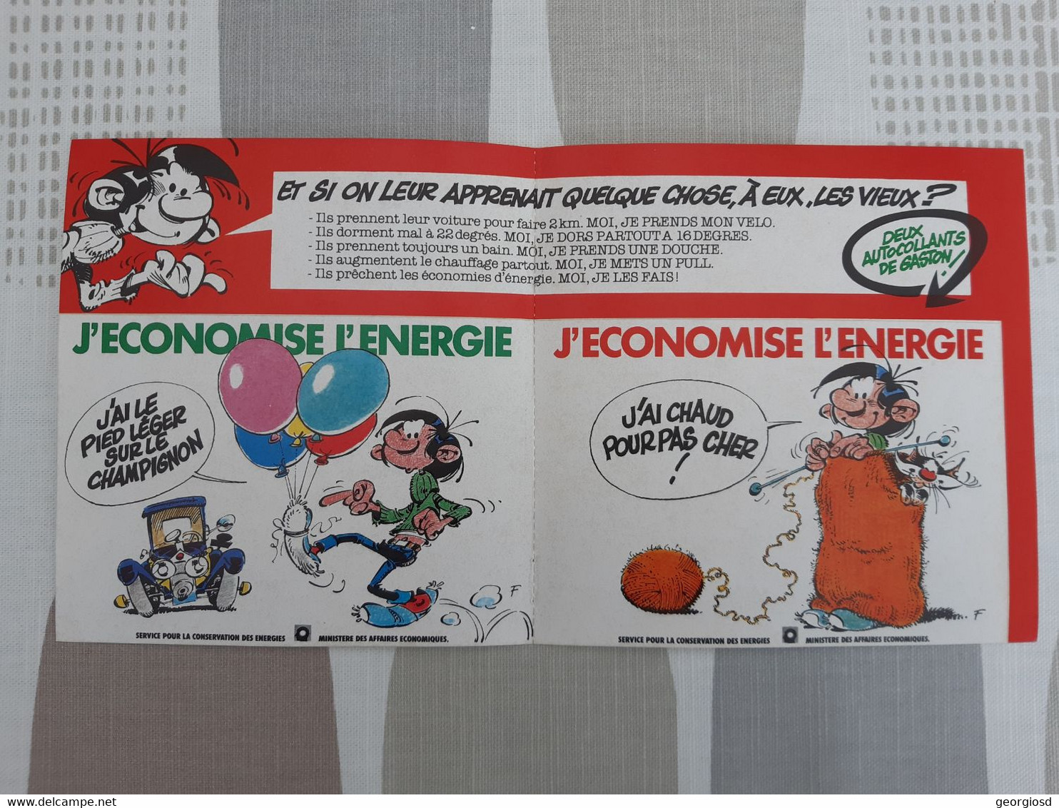 Deux Autocollants Gaston Lagaffe (Franquin) - Stickers