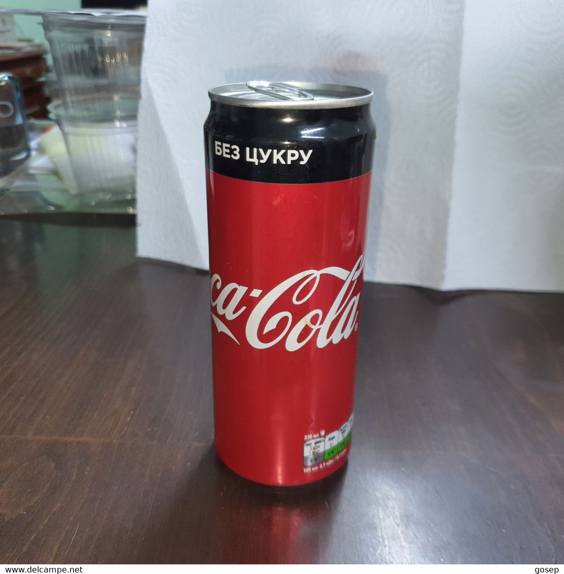 Ukrania-zero Coca Cola-(330mil)-With A Black Sticker On The Back-used - Cans