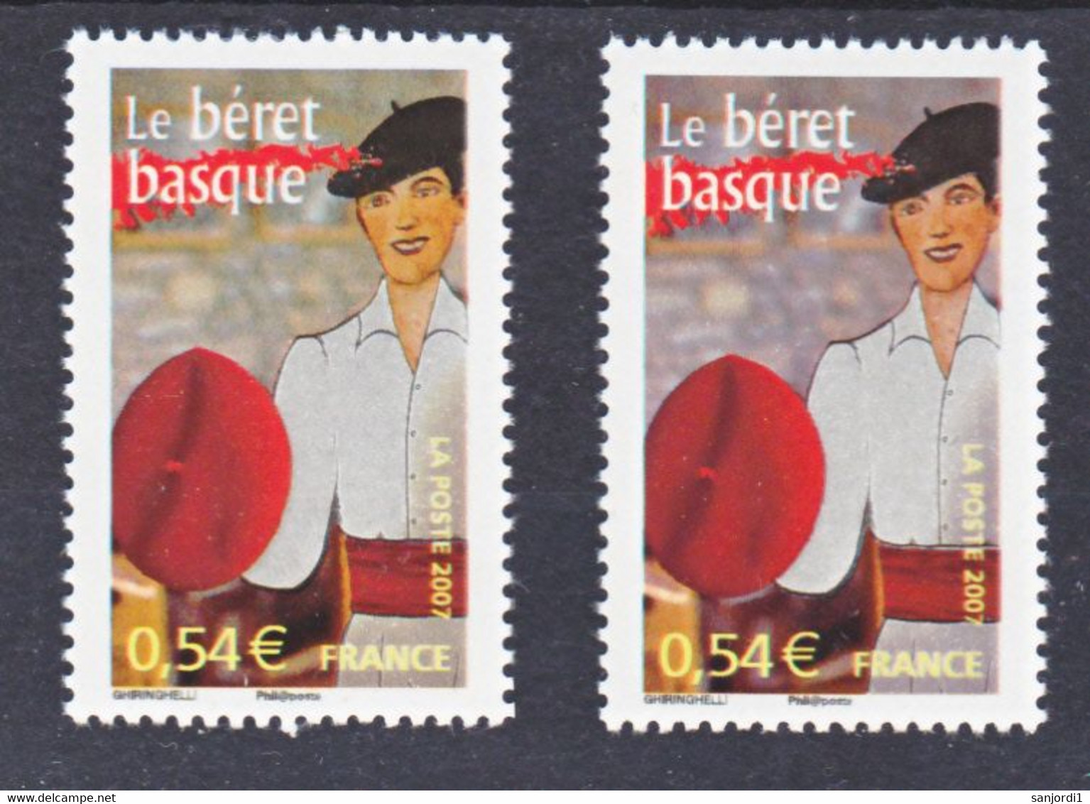 France 4096 Variété Fond Violacé Et Fond Vert Béret Basque  Neuf ** TB MNH Sin Charnela - Nuovi