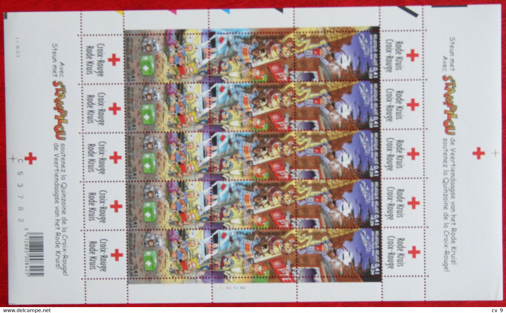 COMPLETE SHEET Rode Kruis Red Cross Rotes Kreuz OBC 3163-3165 (Mi 3211-3213) 2003 POSTFRIS MNH ** BELGIE BELGIEN BELGIUM - Neufs