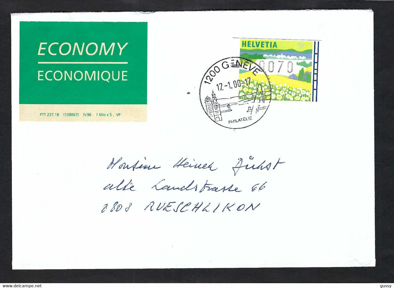 SUISSE 2000: LSC De Genève Pour Rueschlikon - Automatic Stamps