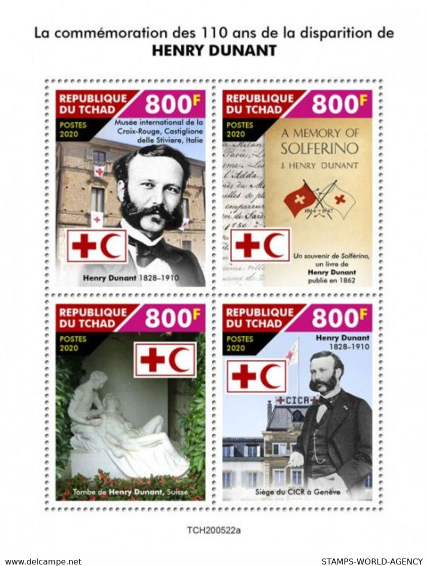 2020-11- CHAD- RED CROSS HENRY DUNANT      4V  MNH** - Henry Dunant