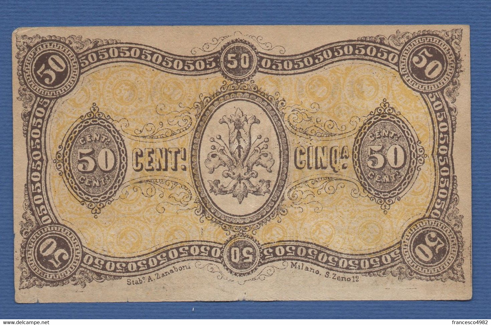 ITALY - BANCA TOSCANA Di Anticipazioni E Sconto - P. NL – 50 Centesimi Di Lire - R.D. 24/04/1870 -  CIRCOLATA - Ohne Zuordnung