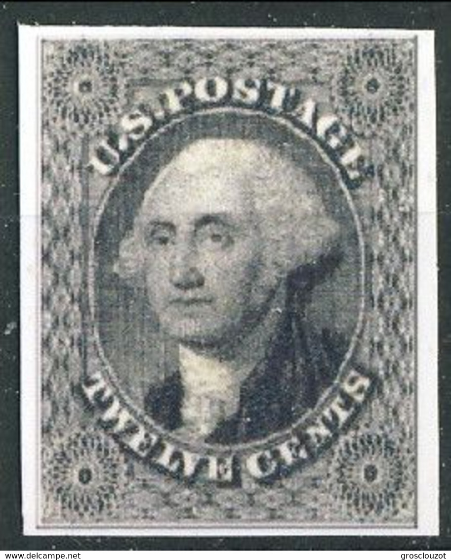 1851 US N. 8, Cents 12 Nero (Washington) Catalogo $6250 Bella Riproduzione - Unused Stamps