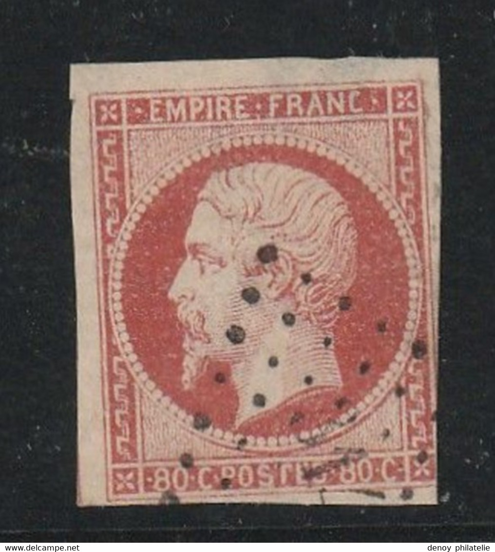 France N 17 D Vermilloné (bonne Couleur Signe Calves Haut Car Timbre Deuxiéme Choix ) - 1853-1860 Napoleon III