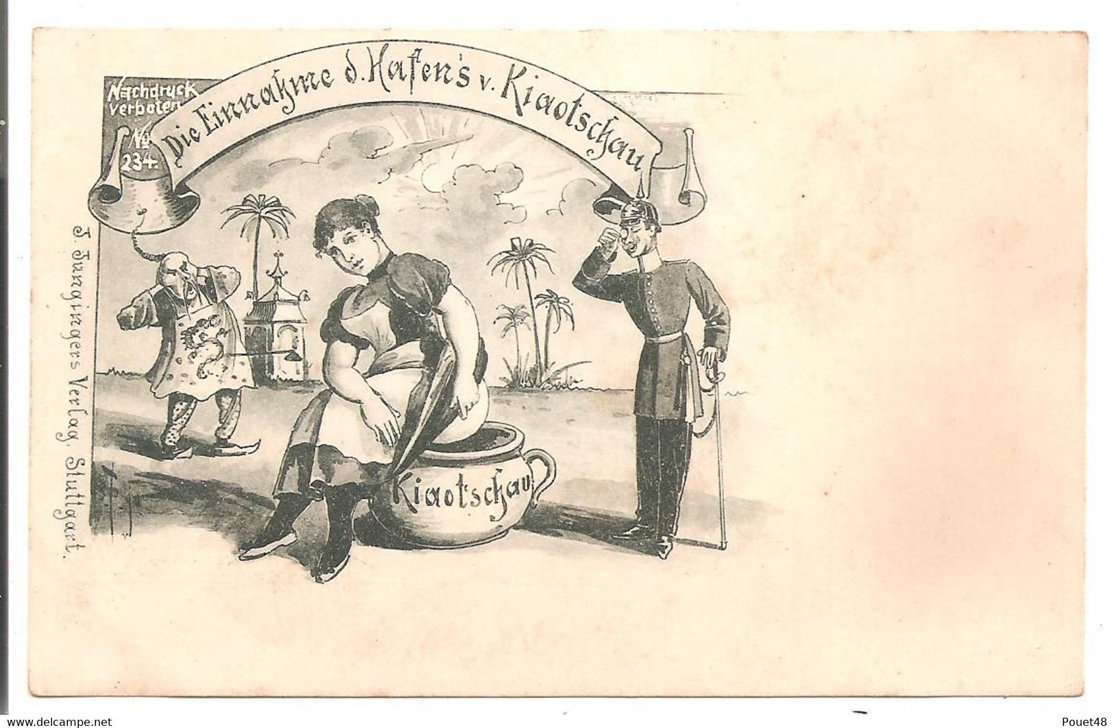 Satirique - Die Einnakme Hafen's Kiaotsckau - Vers 1900 - Sátiras