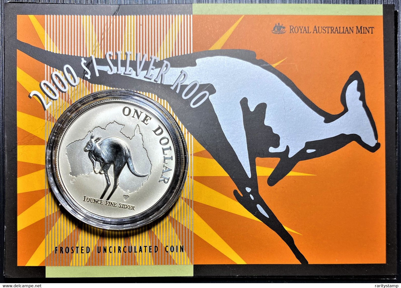 AUSTRALIA 2000  ARGENTO 1 ONCIA  UN DOLLARO CANGURO SATINATA Nuovo Di Zecca In Flatpack  FDC  RARE - Silver Bullions