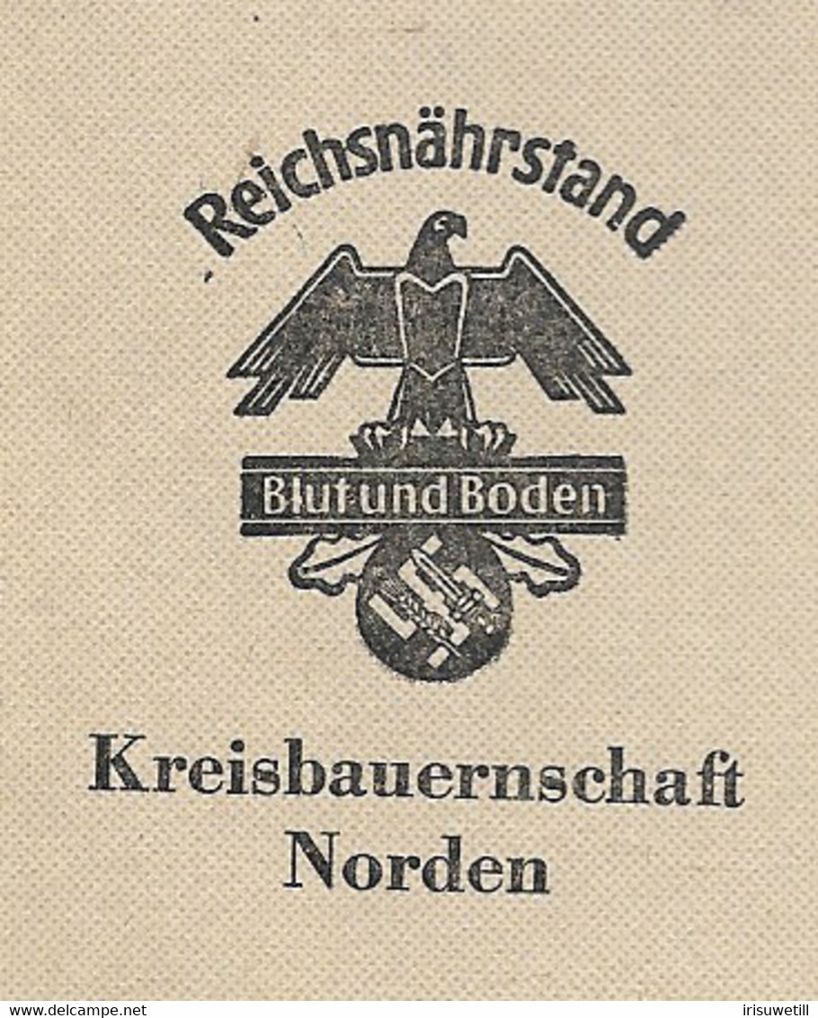 DR Faltbrief Reichsnährstand Norden - Nach Pewsum - Militaria