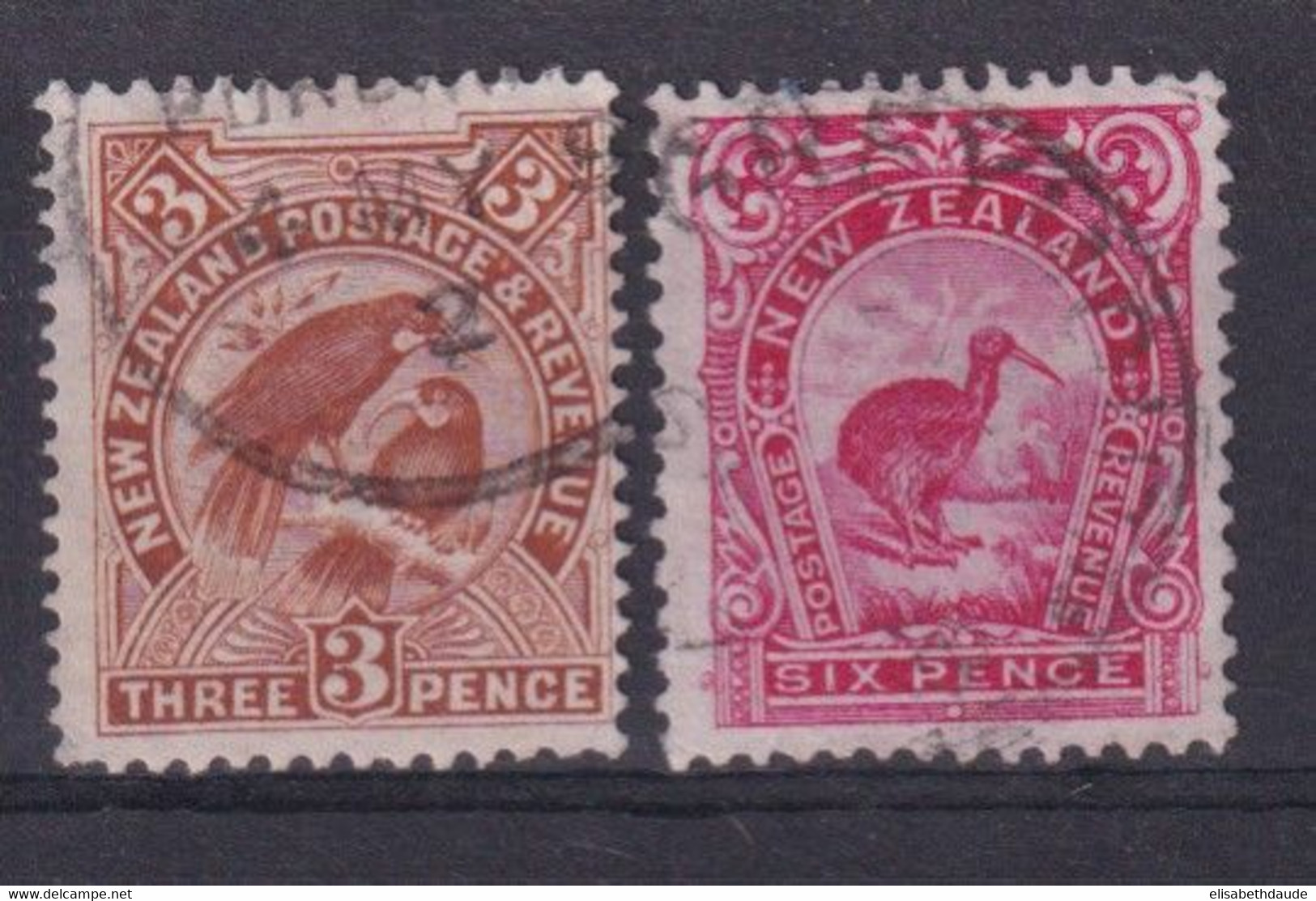 NEW ZEALAND - 1907 - YVERT N°130+131 OBLITERES - COTE = 31 EUR. - - Oblitérés