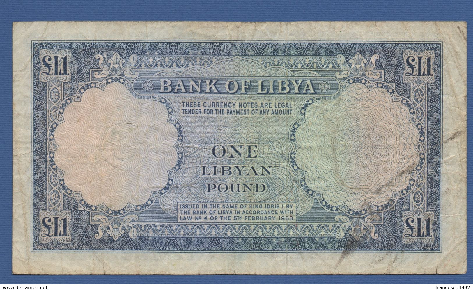 LIBYA - P.25a – 1 Pound 1963 - Circulated, Serie 4 C/22 560284 - Libya