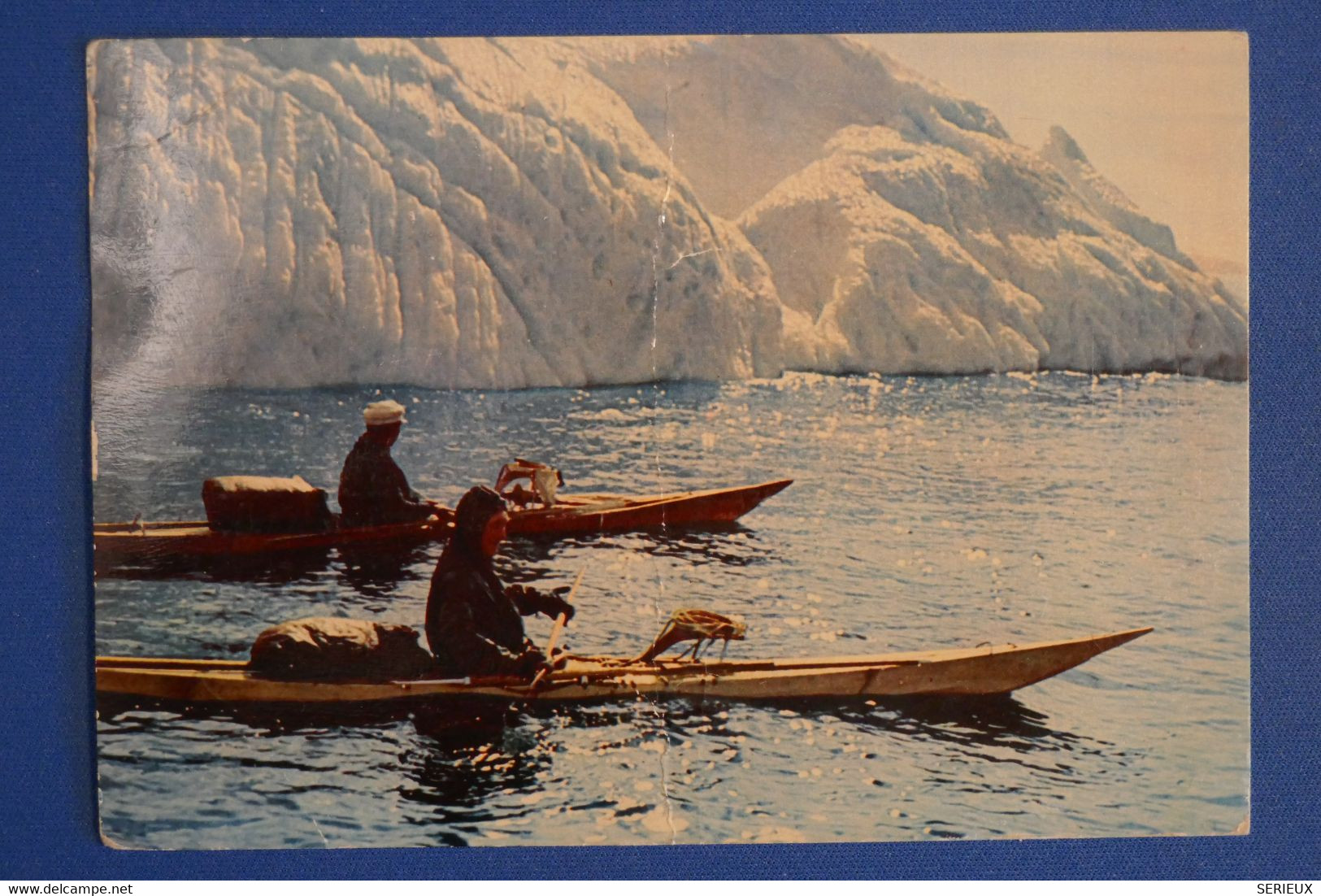 K27 ST PIERRE MIQUELON BELLE CARTE KAYAKS 1959 POUR DETROIT USA+ AFFRANCHISSEMENT PLAISANT - Covers & Documents