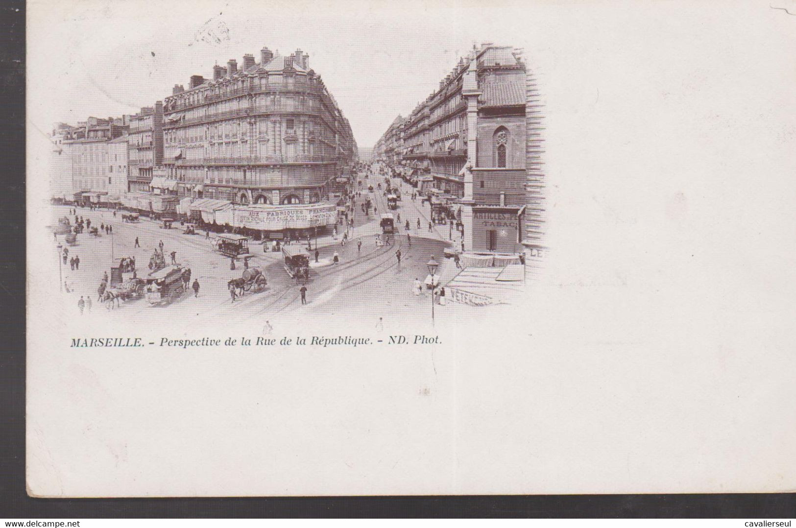 CPA - MARSEILLE - Perspective De La Rue De La République - Nd Phot   (A Circulé 1901 ) - Canebière, Centro