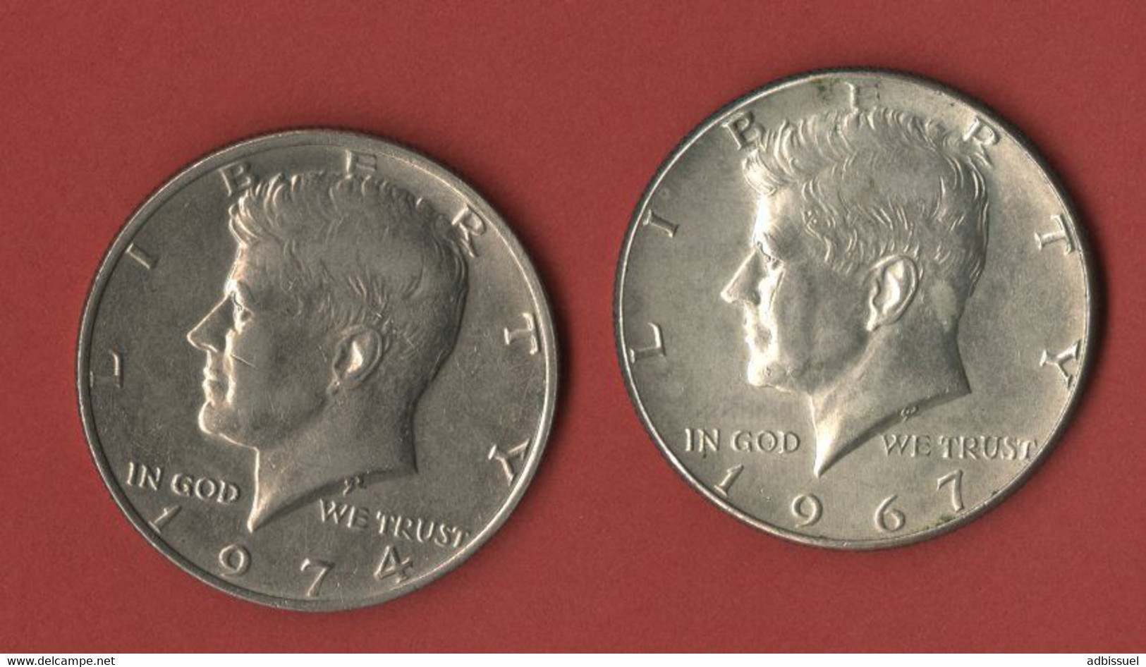 1/2 DOLLAR KENNEDY 1967 + 1/2 DOLLAR KENNEDY 1974 (voir Description) - 1964-…: Kennedy