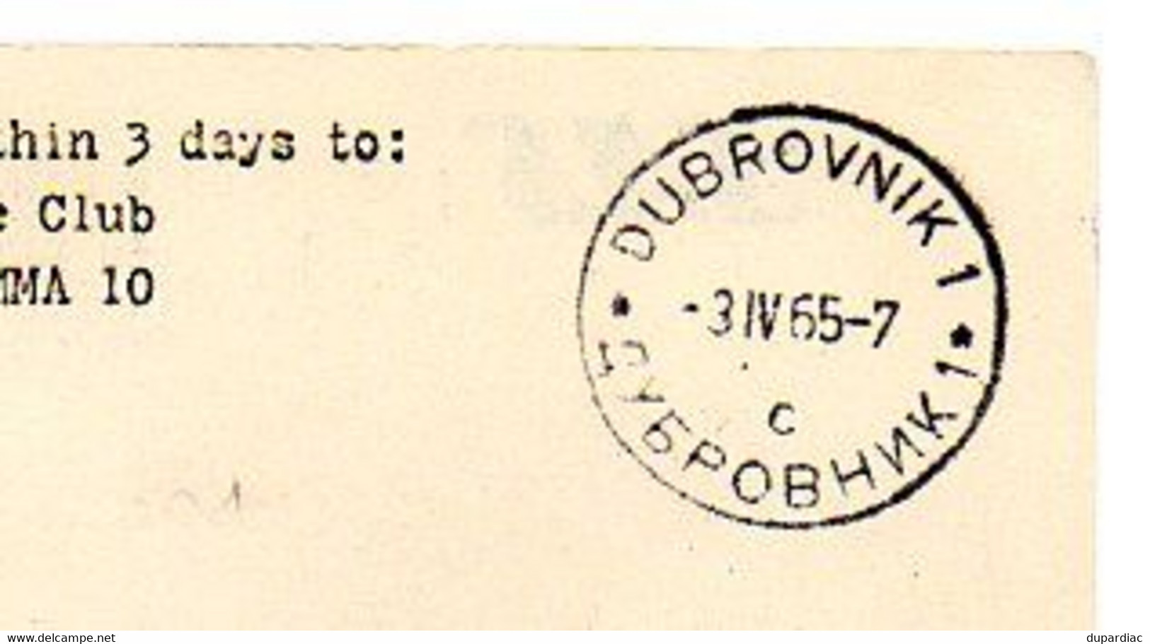 Danemark / Carte Commémorative De 1865, Aviation SAS, First Caravelle Flight, Copenhague Pour Dubrovnik, Cachets Avion. - Máquinas Franqueo (EMA)